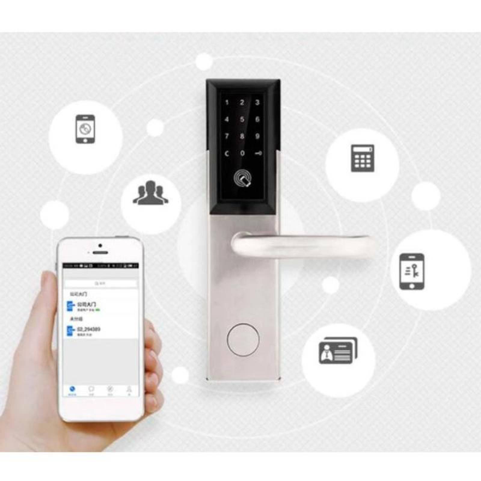 Chapa Electrónicas NFC MXSAY-001-27 Sistema NFC 1 a 4 cm de lectura 5 seg de desbloqueo Pilas AA Aleación De Zinc Acero Inoxidable No incluye Baterías SmartKey