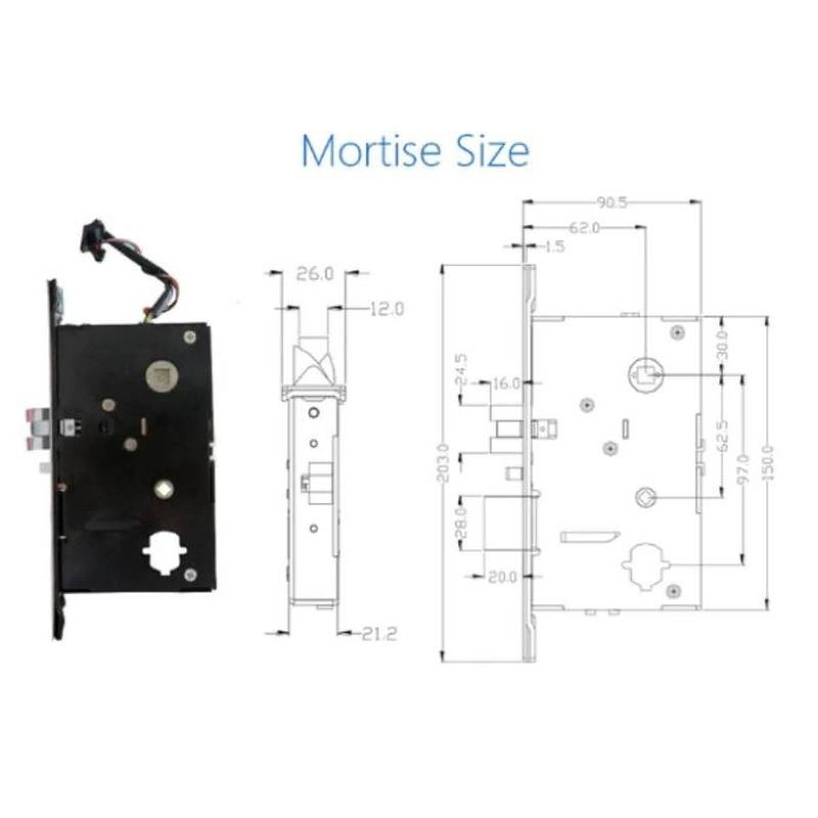 Chapa Electrónica MXSFK-002-12 NFC Oro Espesor de Puerta 35 a 55 mm Android y IOS Pilas 4 x AA No incluidas SoftKey
