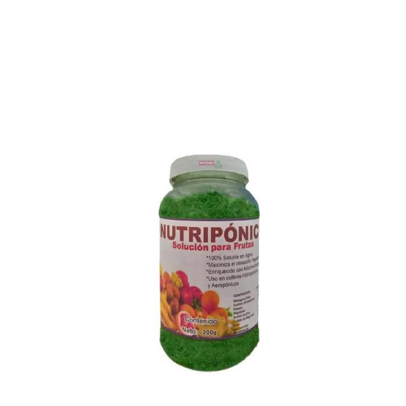 Solución Nutritiva para Hidroponía MXRUT-001-2 200g=200L 100porciento Soluble en Agua para Frutas, NutriGrow