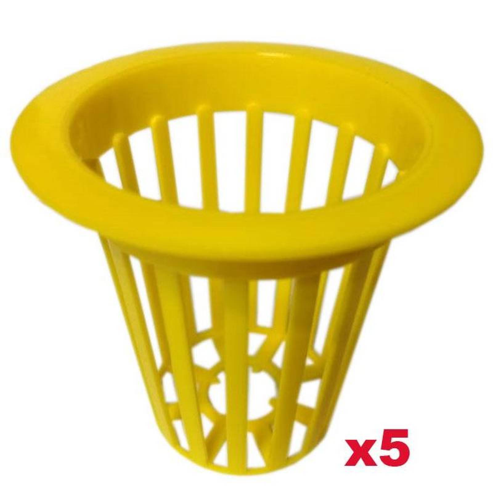 Vaso para Cultivo en Hortalizas MXBYL-005 5 Pzs 2" Diámetro Altura 6 cm Amarillo Plástico, HydroYellow