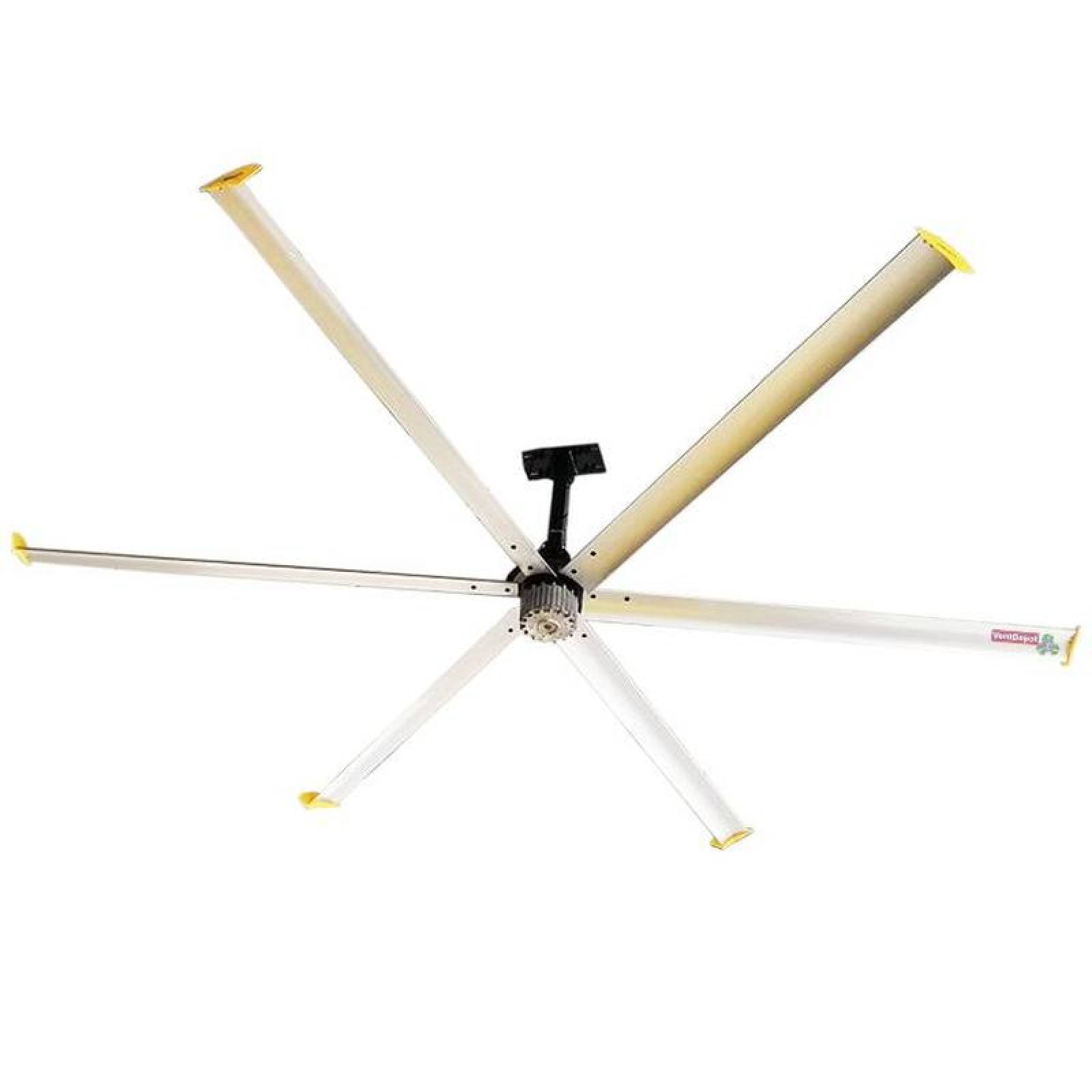 Ventilador Grande de Abanico, MXABZ-003-1, Diámetro 3.6m ó 12Pies, 3326 m3/min, 95 RPM, Plata, 410W,, 220V, 40dB., AerialBreeze