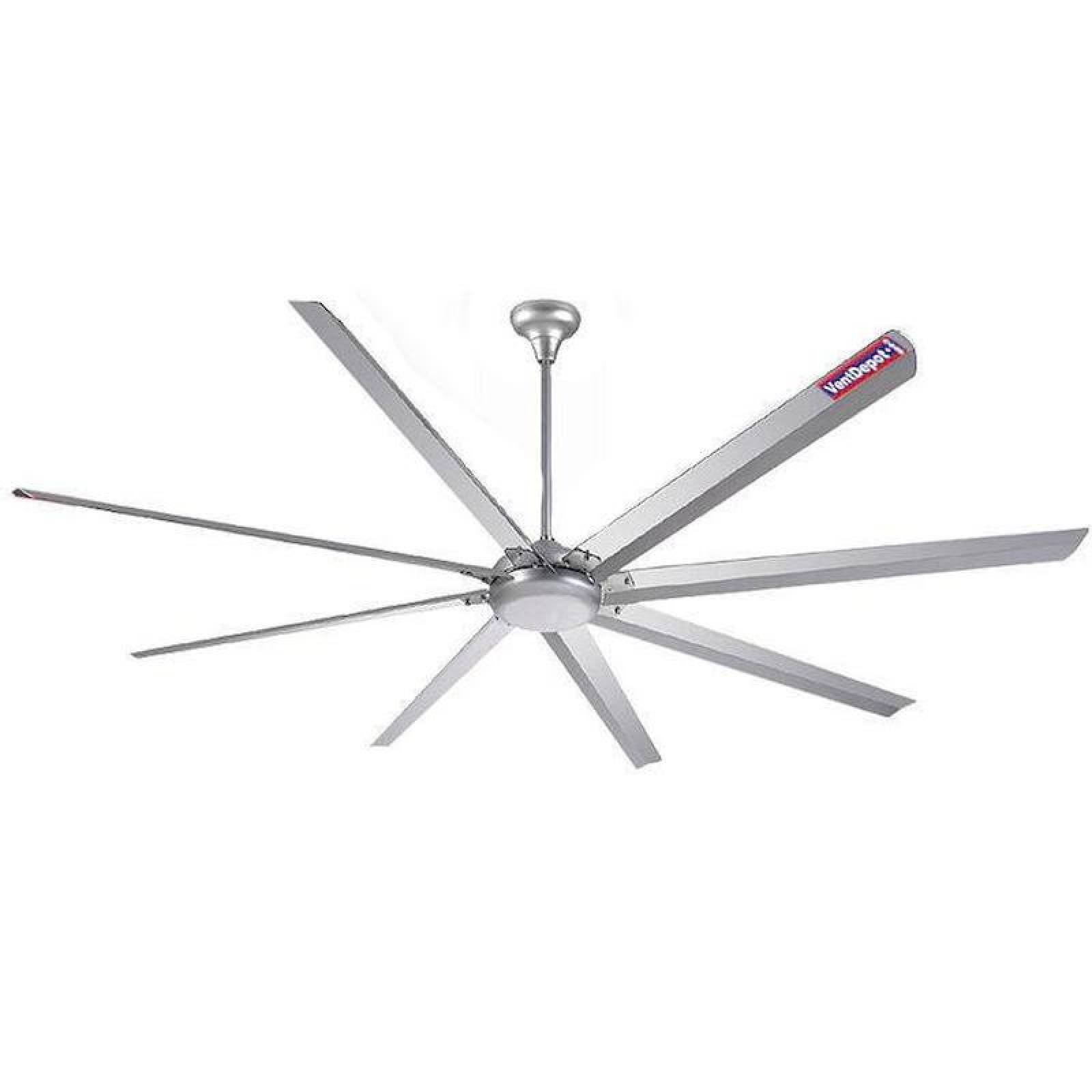 Ventiladores Gigantes Baja Velocida, MXSIW-001-14, Diametro 2,5m u 8Pies, 47572 m3/hr, 80 RPM, Acabado Aluminio, 6 Velocidades, 121,7 W, 127V, 60Hz, 45dB,, SoftWind