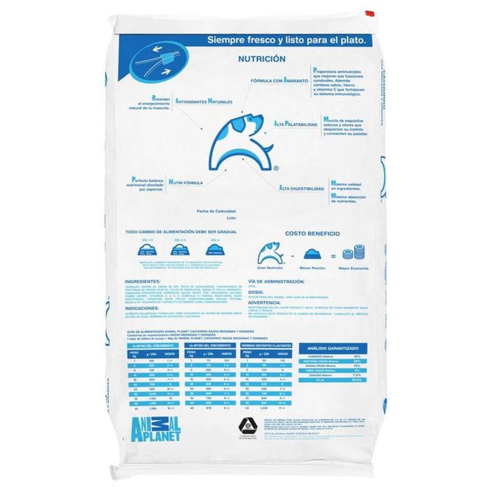 Croquetas Amaranto Animal Planet, MXAPC-002-6, 8 Kg, Croquetas, Cachorro Raza Mediana y Grande., Animal Planet Nutrition Cachorro Razas Medianas y Grandes