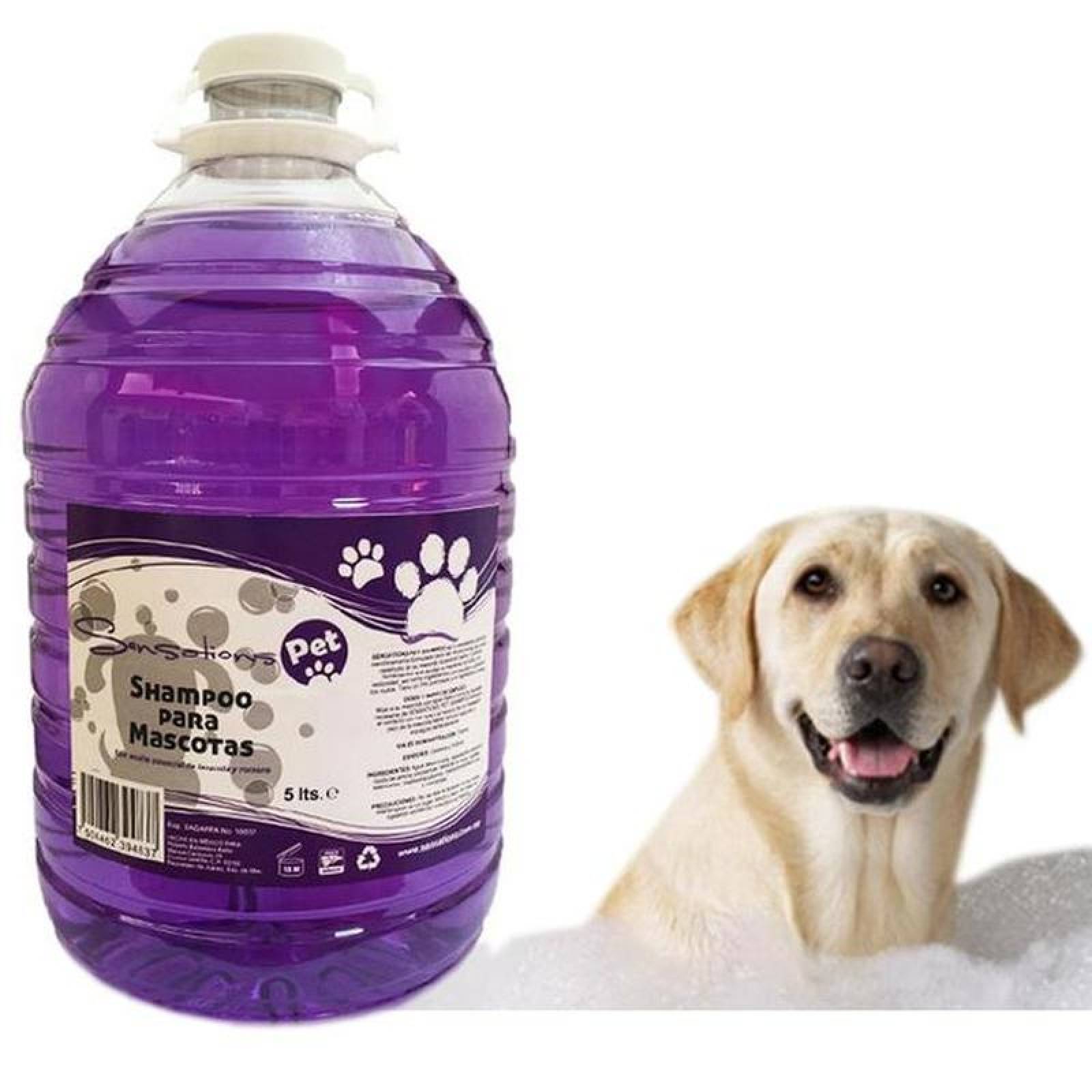 Shampoo para Baño de Mascotas MXFUF-002-9 5L Lavanda Perros y Gatos Liquido Color Violeta, FreshFun