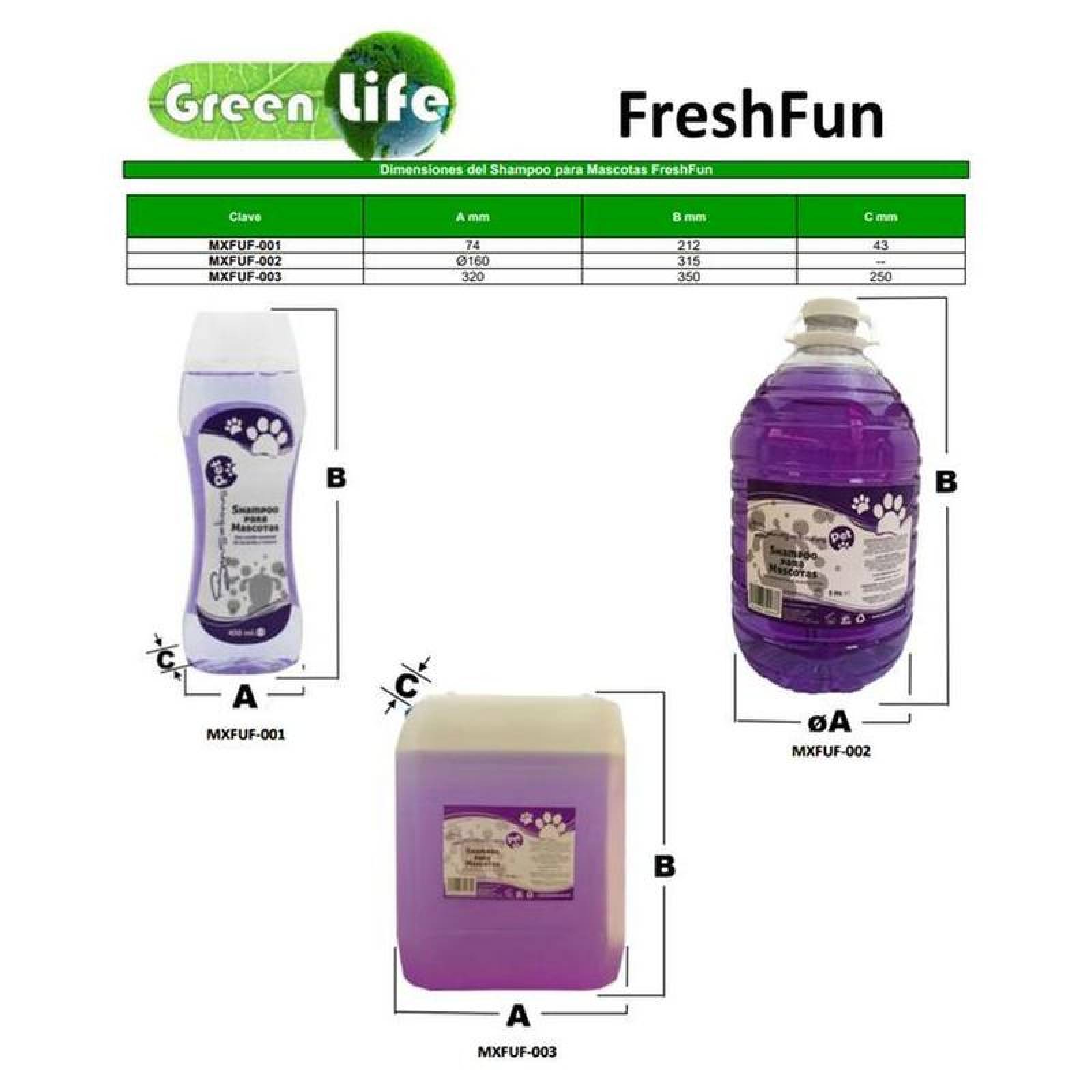 Shampoo para Baño de Mascotas MXFUF-002-9 5L Lavanda Perros y Gatos Liquido Color Violeta, FreshFun