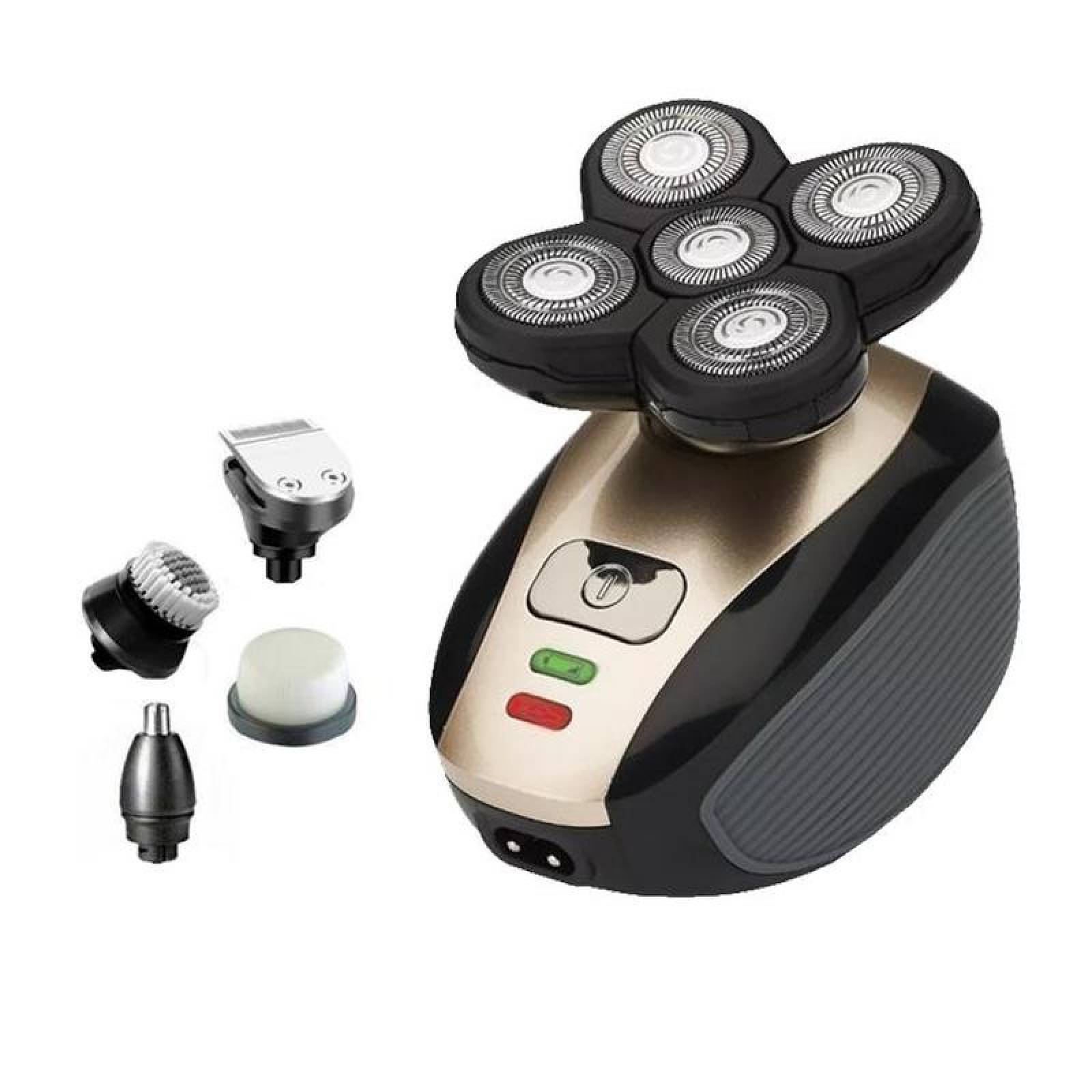 Maquina de Rasurar Para Caballeros, MXPRI-001-18, Negro Oro, 220V, 5 Navajas, Recargable, 60Min,, RazorUltra