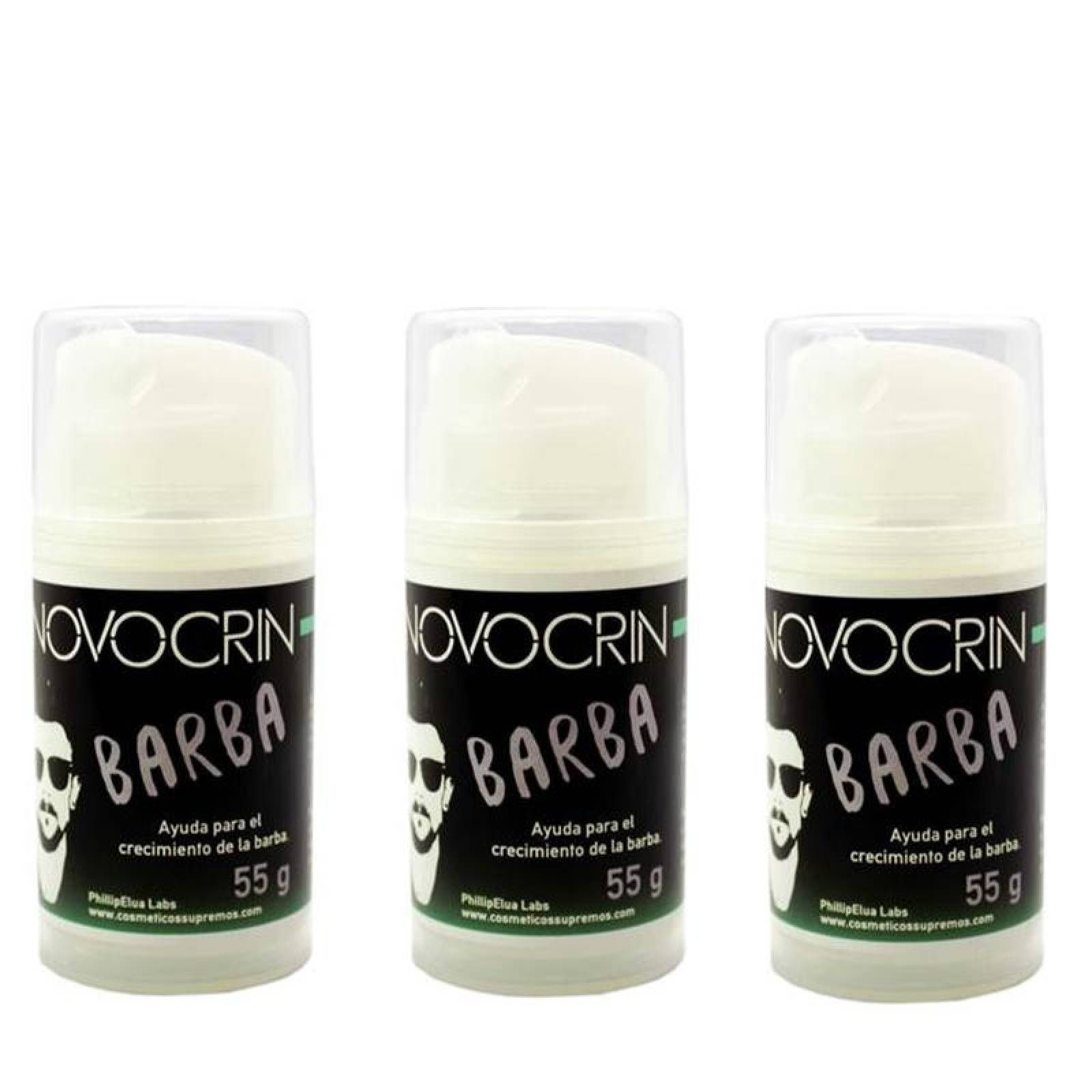 Gel Más Crecimiento Vello Facial MXBRG-003-6 3 Pzs 55gr Bálsamo en Crema 100porciento natural Uso diario, BeardGrow