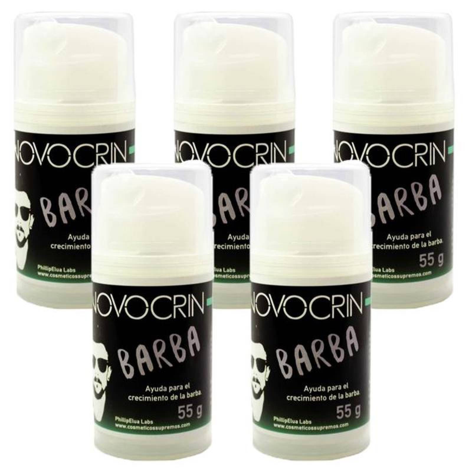 Cremas para Más Barba y Bigote MXBRG-004-1 5 Pzs 55gr Bálsamo en Crema 100porciento natural Uso diario, BeardGrow