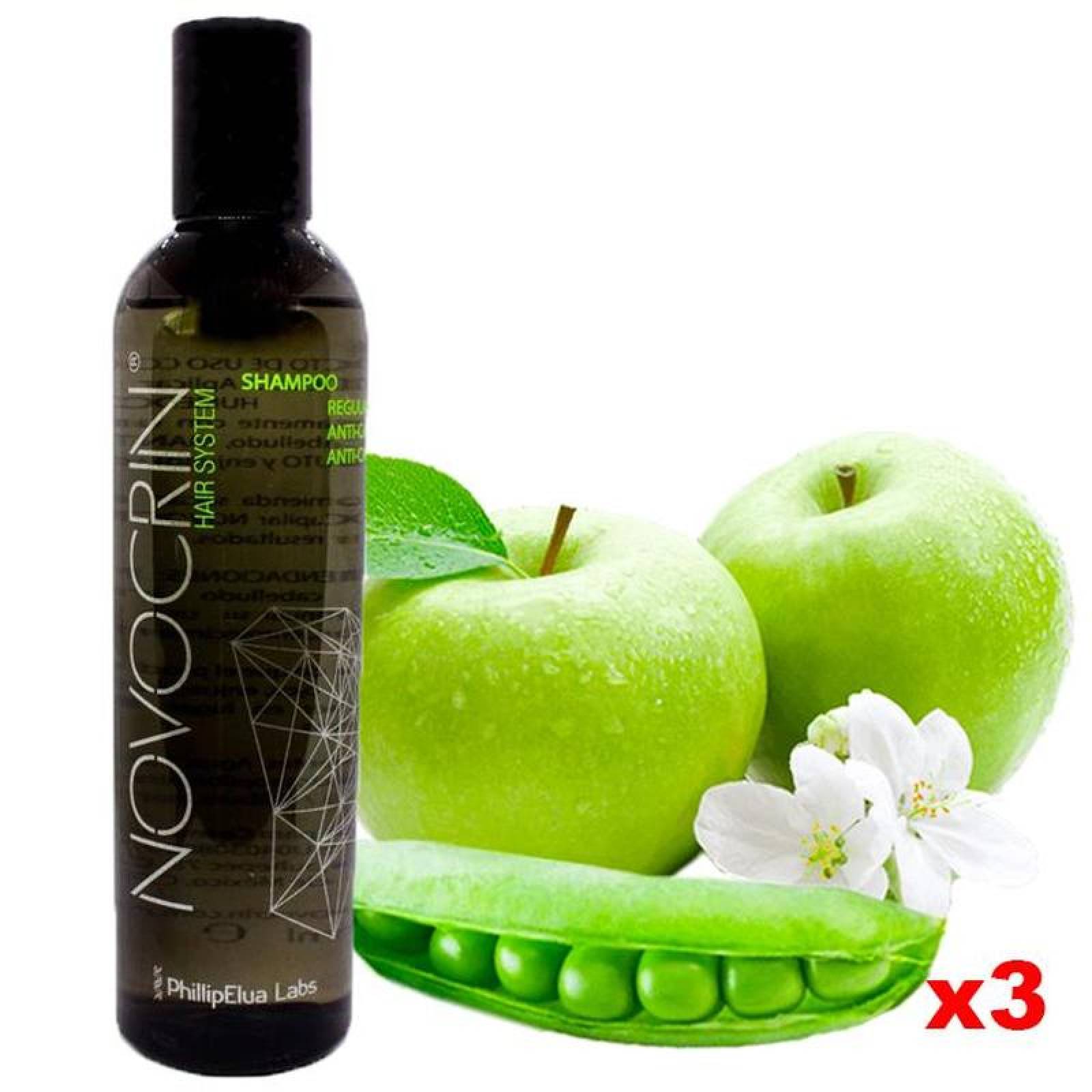 Champu Crecimiento de cabellos MXSHW-003-3 3 Pza 250ml Shampoo Unisex 100porciento Natural Botella Plástico Uso Diario, ShampGrow