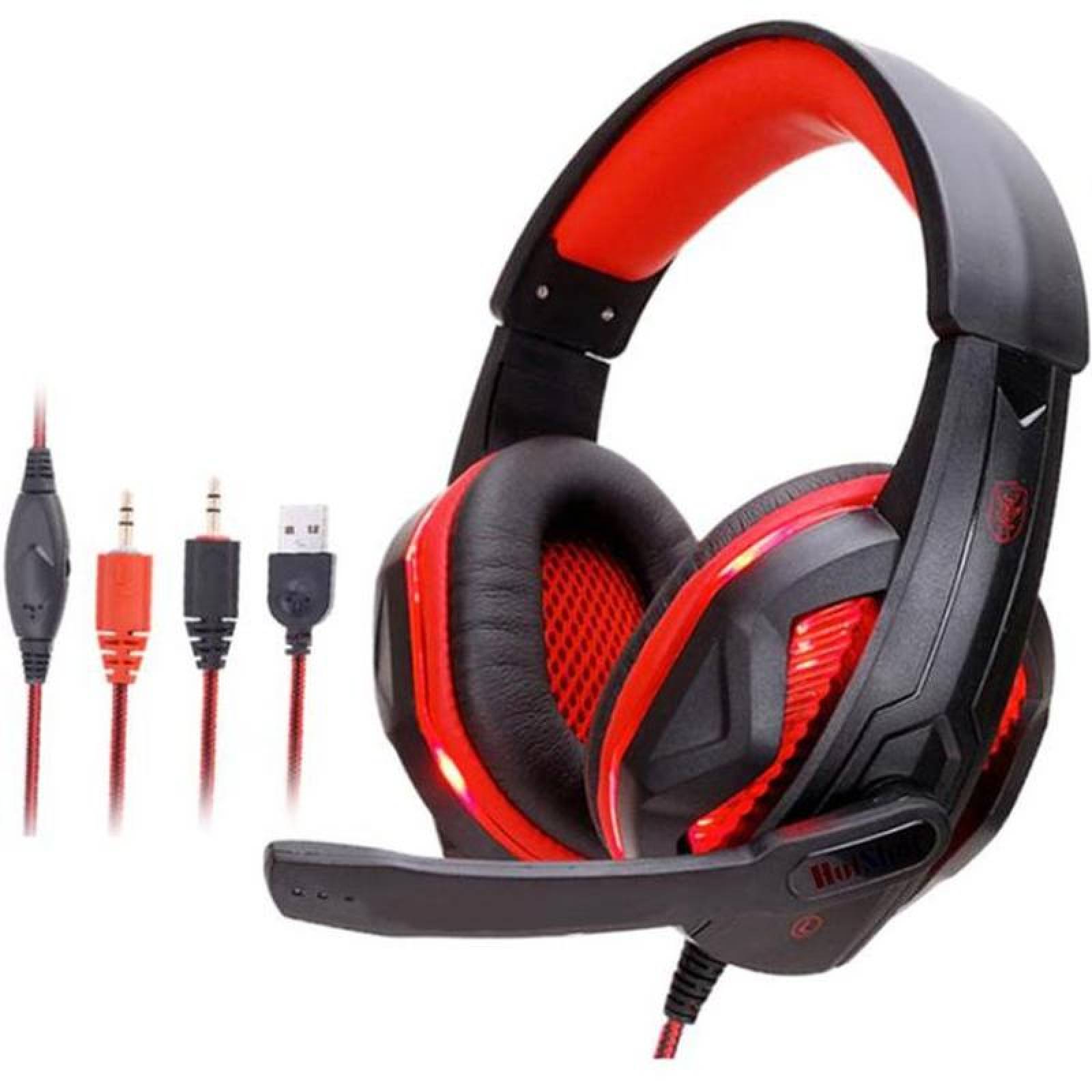 Audífonos Económicos, MXDSO-002-11, 40mm, 2.2m, 20-20000Hz, 105± 3DB, con Micrófono, Rojo., BossPro