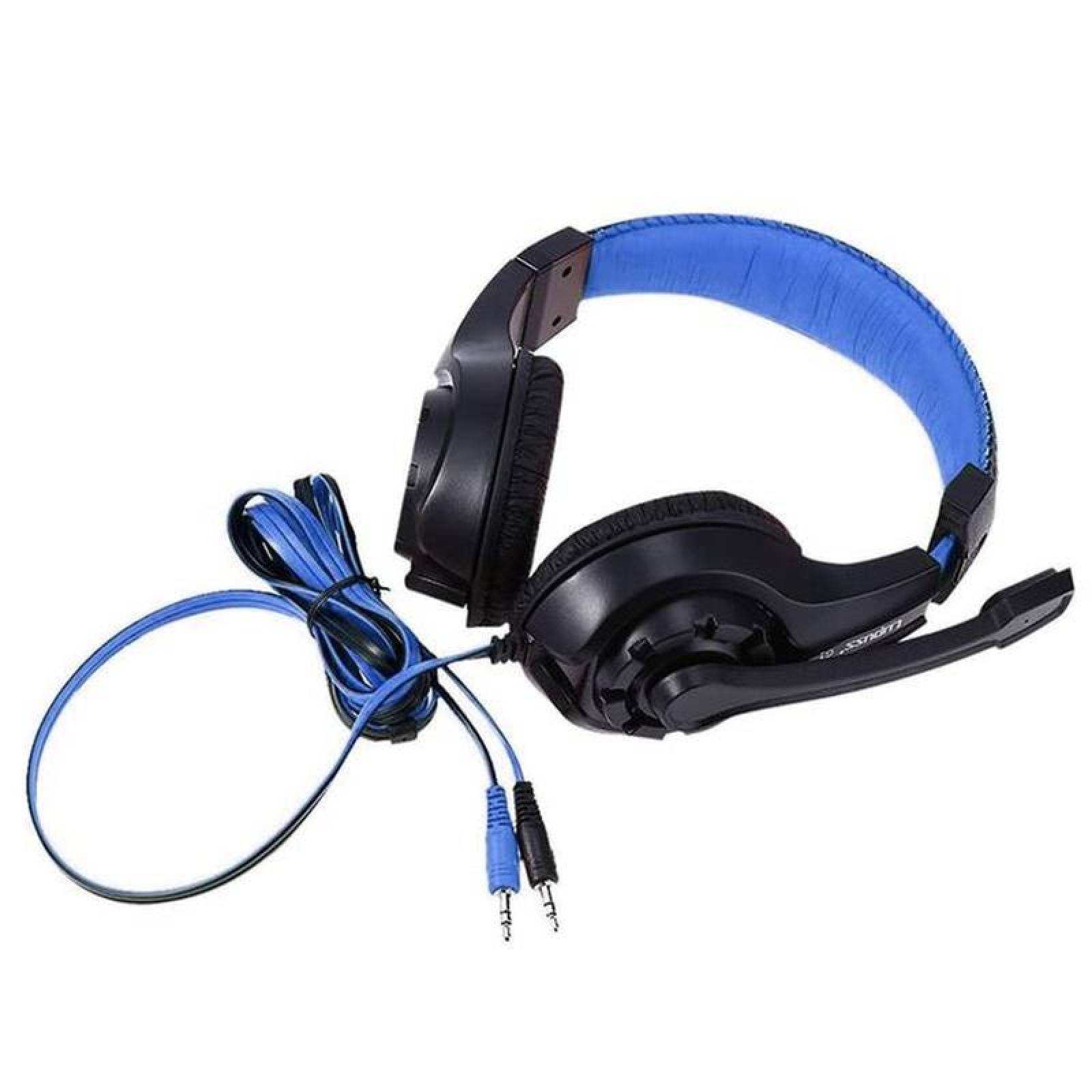 Auriculares Diadema con Micrófono, MXGIU-001-12, Azul, Jack 3.5mm, Cable 2.m, 105±3dB, 20Hz a 20000Hz, SpecialBass