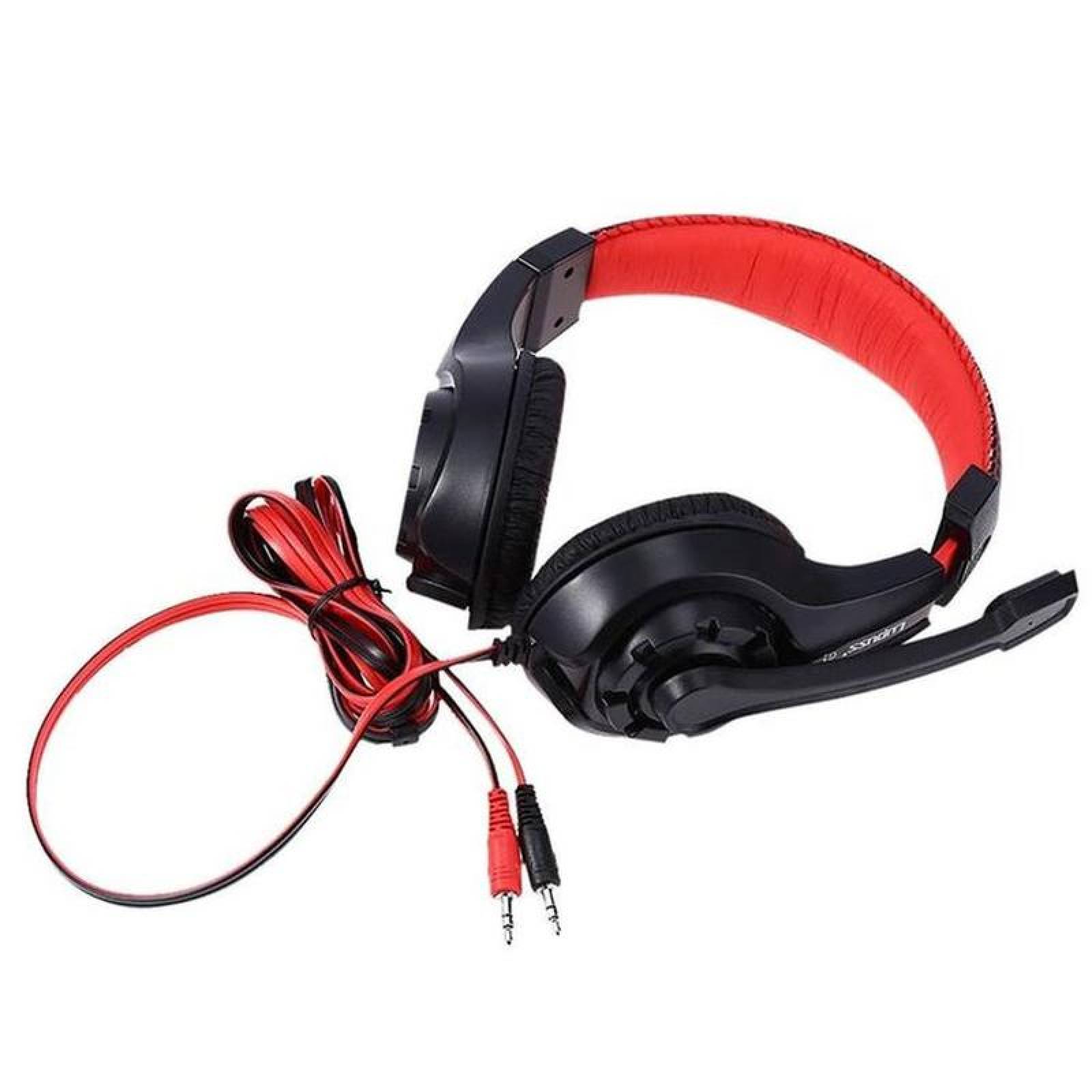 Diadema con Cable Resistente, MXGIU-002-15, Rojo, Jack 3.5mm, Cable 2.m,  105±