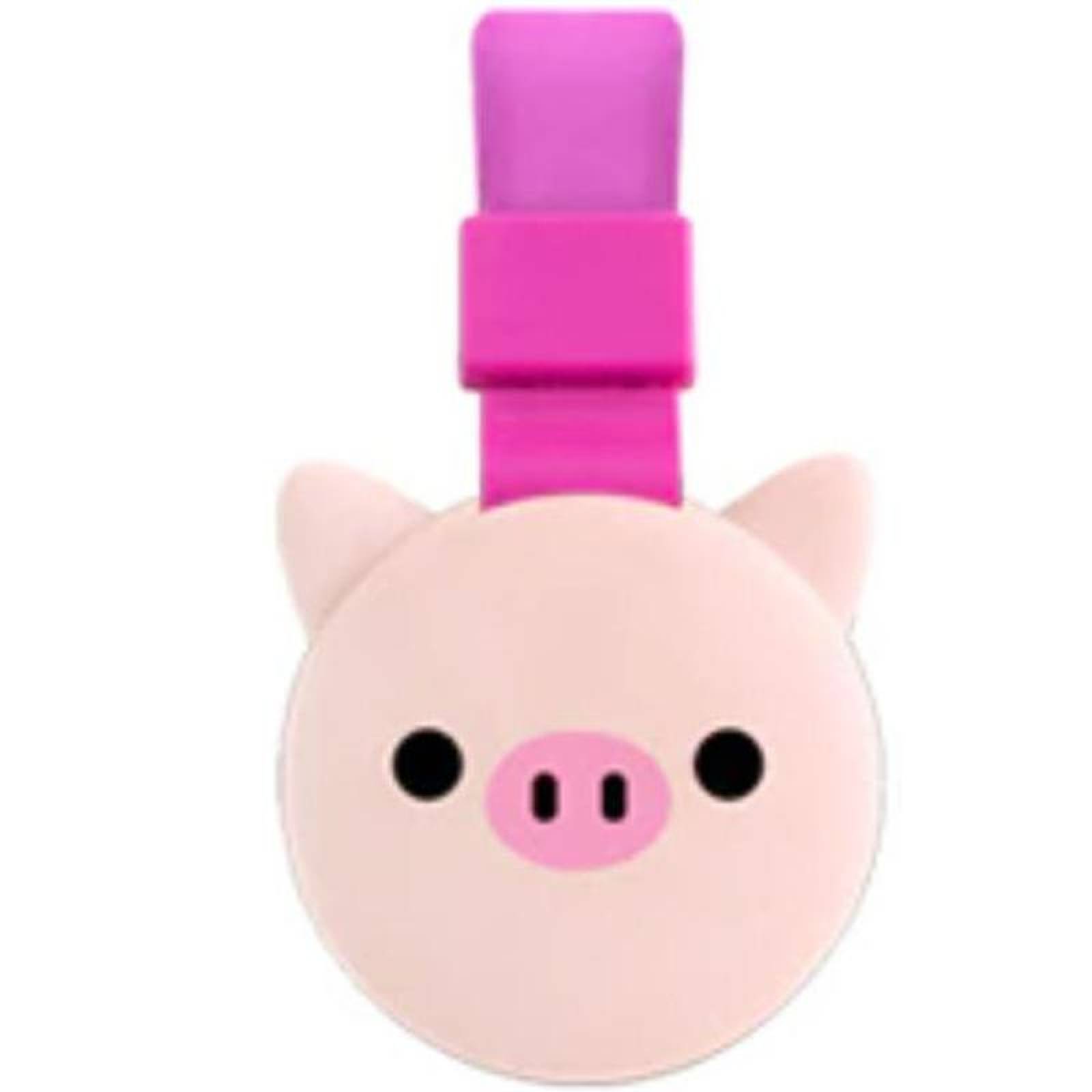 Audífonos 3D Diseño de Puerquito , MXNCH-001-8, Rosa, Jack 3.5mm, Cable 1.2m, 108±3dB, 20Hz a 20000Hz, Chanchito