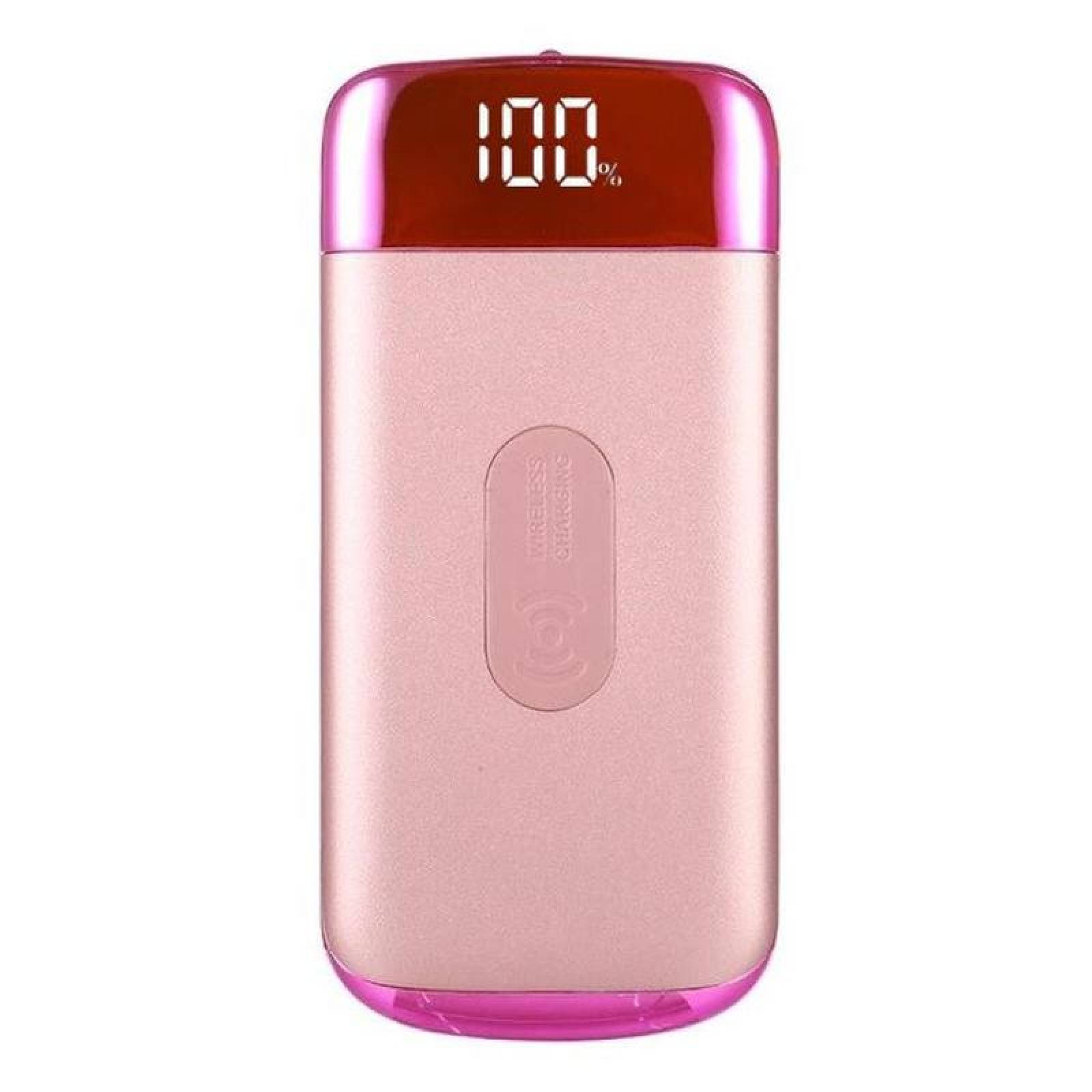Cargador Inalámbrico Qi Bullet MXQBL-003-1 30000mA Rosa Salida Qi inalámbrica 1xUSB 3,0 1xUSB 1,0 Entrada Cable USB incluido Qi Bullet