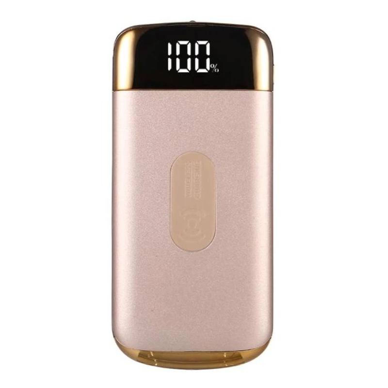 Cargador Portátil Qi Elegante MXQBL-004-5 30000mA Dorado Salida Qi inalámbrica 1xUSB 3,0 1xUSB 1,0 Entrada Cable USB incluido Qi Bullet
