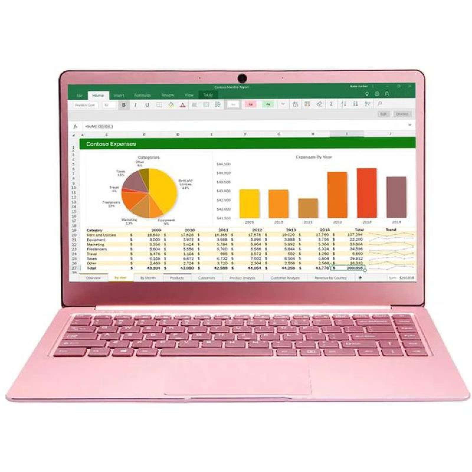 Computadora para damas, MXSRS-002-6, Intel Celeron, 6GB RAM, 512GB SSD, 14" Pantalla, 2.2GHz, Windows 10, 10000mAh, 6 a 8 Hrs., SoftRose