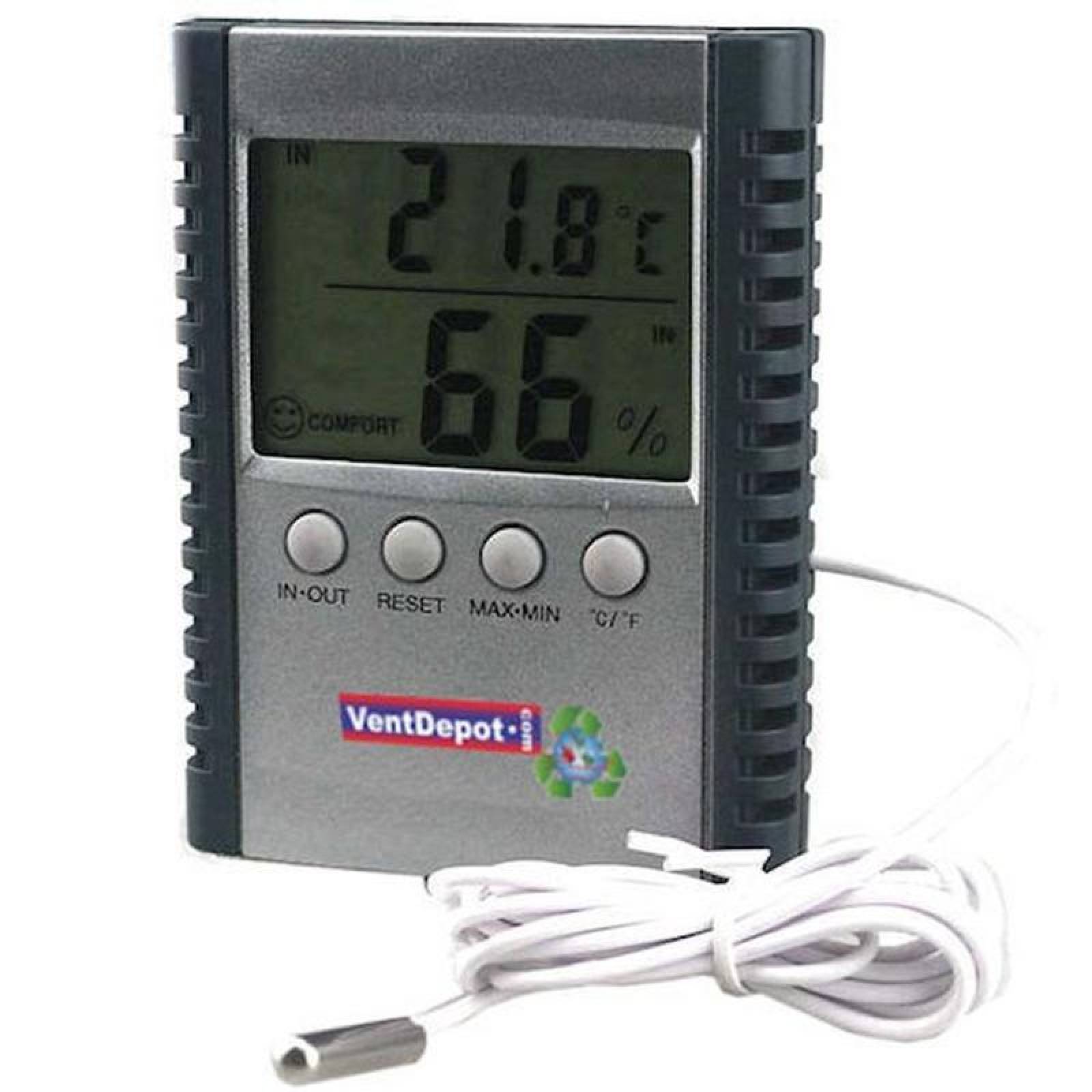 Medidor Temperatura-Humedad MXHYO-001-2 CFTemperatura Interior, -10 a 50C ó 14 a 122F Temperatura Exterior , -50 a 70C ó -58 a 158F 1"AAA",
 HygroOut