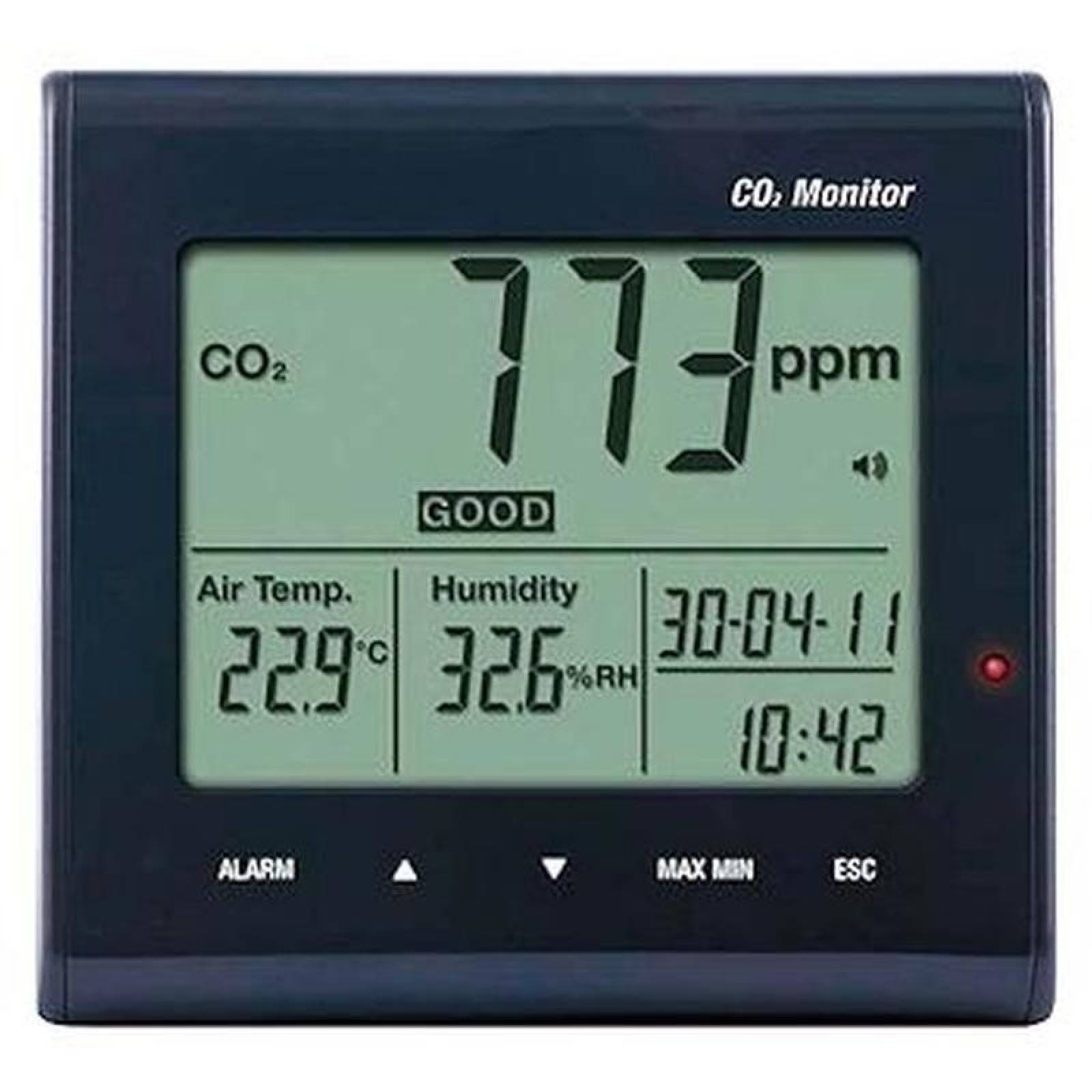 Medidores CO Monoxido de Escritorio MXQDK-001-3 Escala CO2 de 0 a 9999ppmTemperatura -5 a 50CHumedad 0,1 a 90porciento QualityDesk