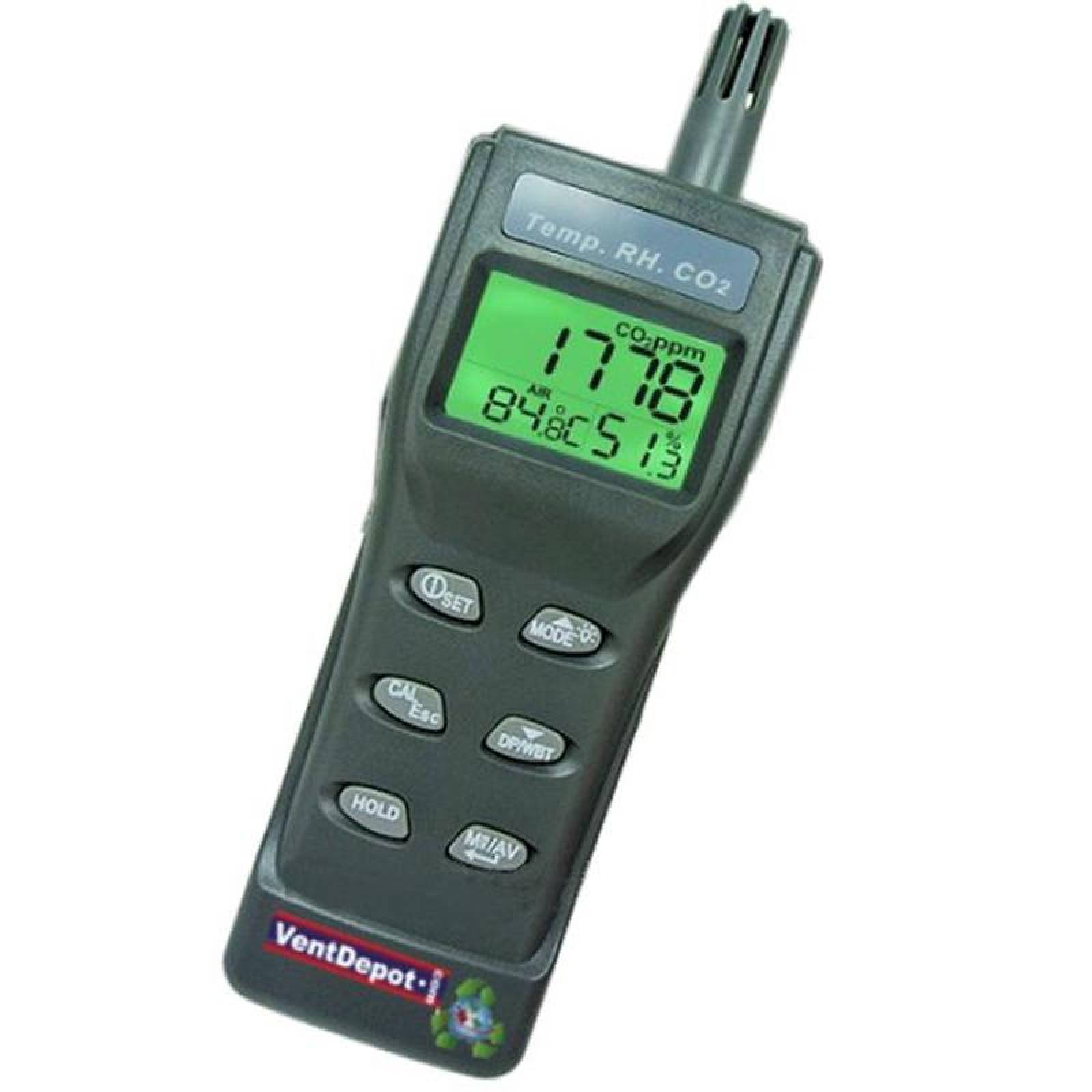 Detector CO2 para Industria MXTHY-001-22 Escala CO2 de 0 a 9999 ppmTemperatura -10 a 60CHumedad 0,1 a 99,9porciento RH ThermoHumidity