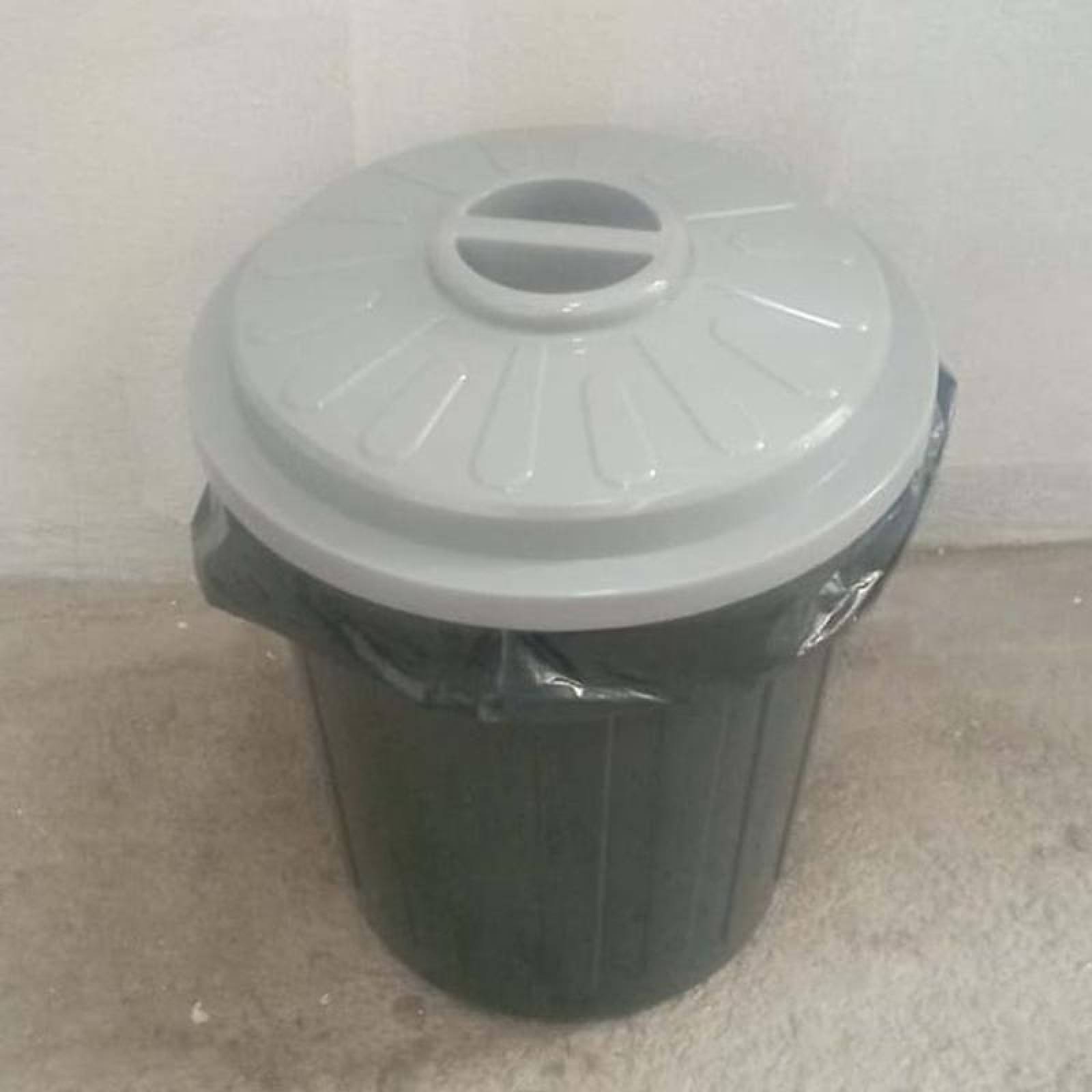 Bote para Basura para el Jardín MXRCB-001-1 1 Pza 22lts Polietileno Color Gris Tapa Gris, RecyMedGray