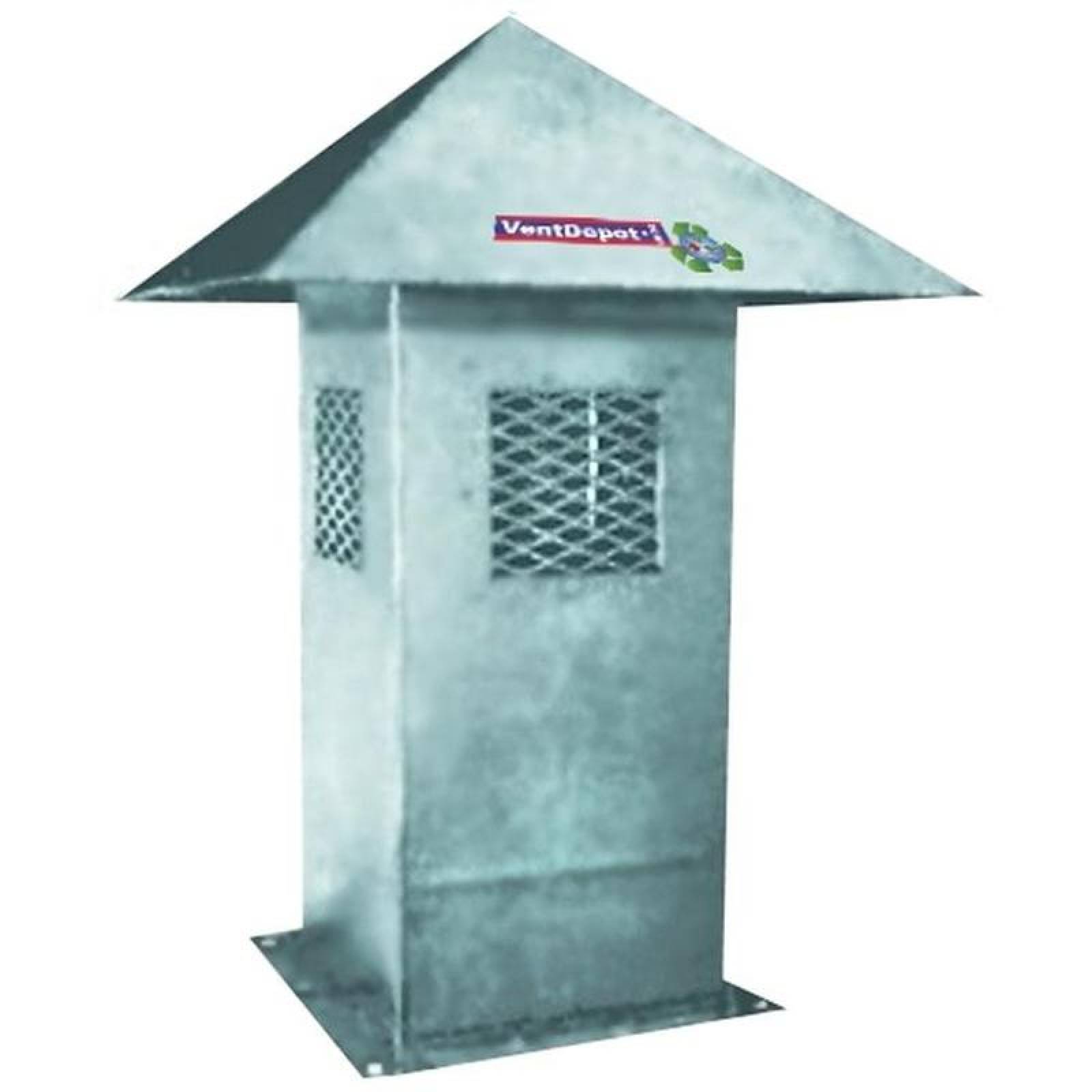 Ducto Sombrero Cuadro, MXCSM-066, 8x44 pulg, terminación vertical, galvanizado, Malla Electrosoldada, cal, 24, CuadriSombrerete