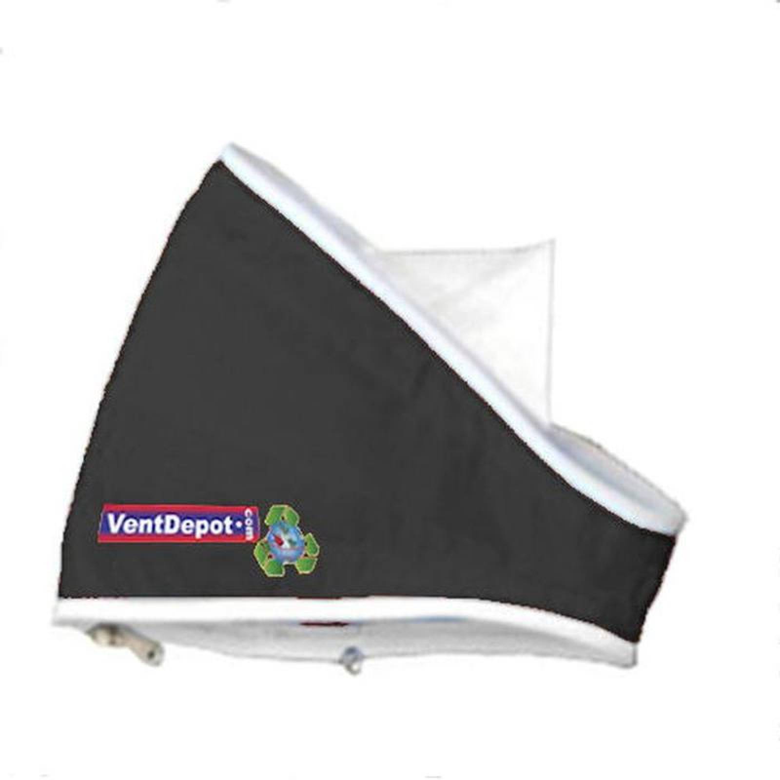  Codo de Tela, MXCCE-0337, Codo con Angulo de 25.5, 34" Diámetro, Radio 17", Altura 51", 16870 a 25305m3/hr, Negro., AirRegularElbow 22.5