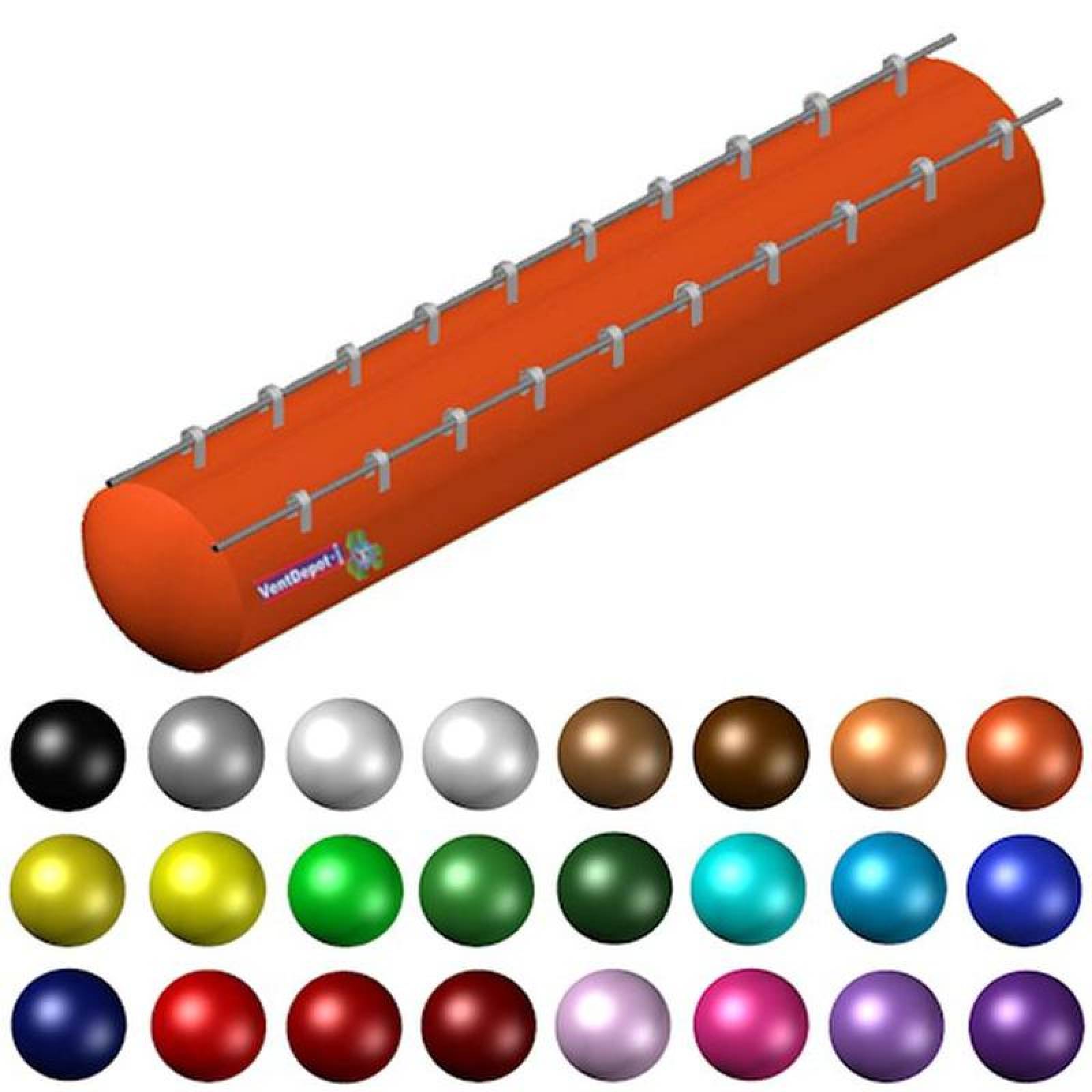  Ductos Textiles y sus Sujeciones, MXTNS-1526, 68"  Diámetro, 67479 a 101219m3/hr, Difusión Ciego, Rojo Oscuro, Sujeción 9 y 3, Longitud 10 m., AirRegularSealed