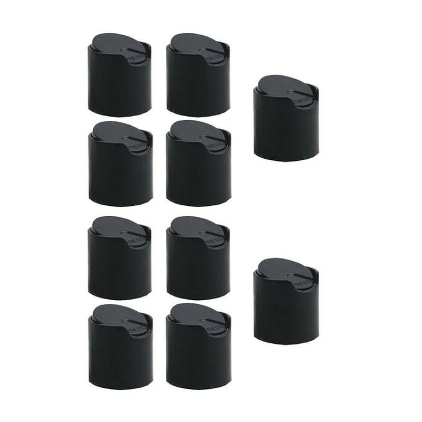 Tapas Color Negra para Envases, MXLDM-006, 10 pzas, Rosca 20/410, Disc Top, Negro, Plástico, DiscBlack-20-410