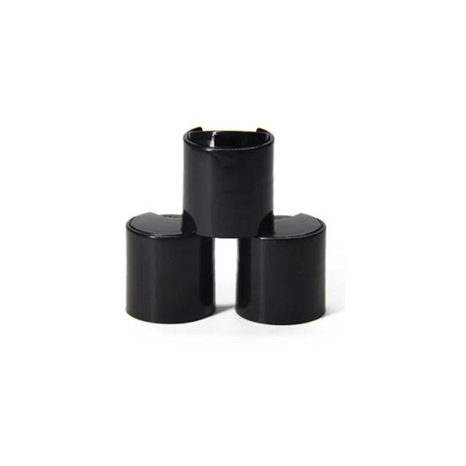 Tapas para Envases de Plástico, MXLDM-008, 20 pzas, Rosca 20/410, Disc Top, Negro, Plástico, DiscBlack-20-410
