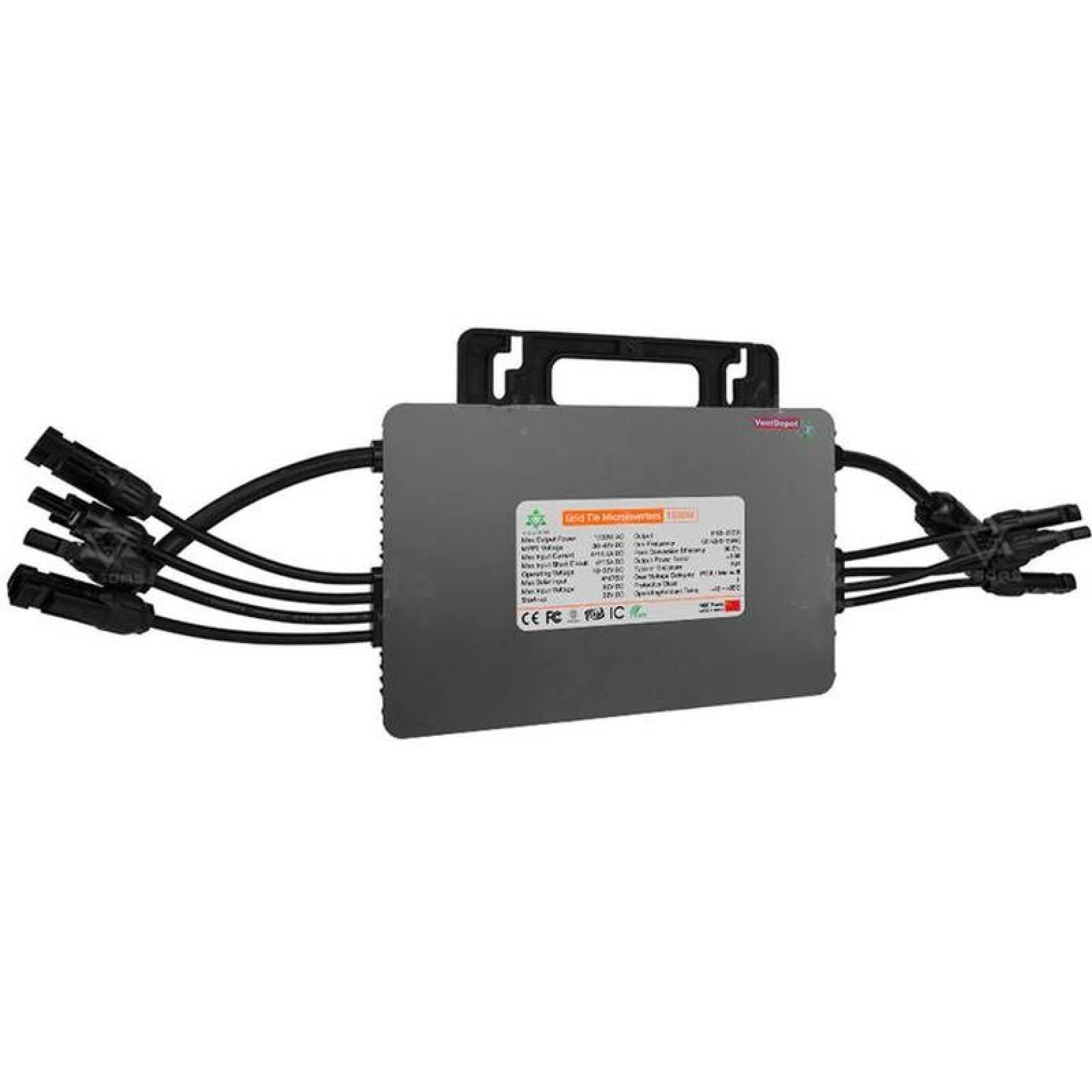 Inversor Micro Solar para Paneles, MXICN-001-7, 1500W, 16-60V, 110VAC, 60Hz, -40 a 60 C, Sin Wifi, Plata., MicroGreen