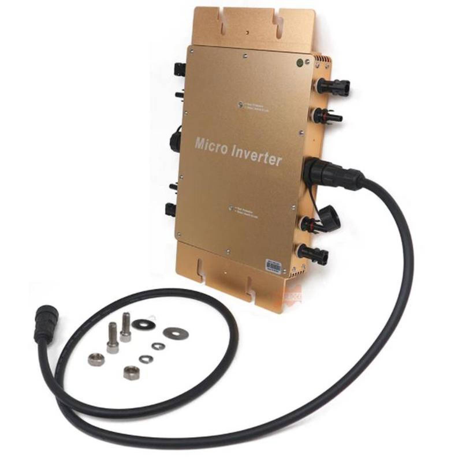 MicroInversores a Red Solar IP65, MXICO-004-3, 1200W, 22-50V, 180-260VAC, 50/60Hz, -40 a 60 C, Sin Wifi, Dorado., MicroCell