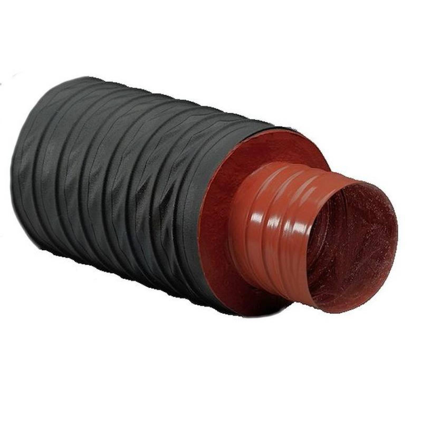 Manguera Flexible Uso Industrial, MXHFV-007-1, 6" Diámetrox3,6m, f/vidrio y silicona, poliester c/neopreno, rojo/negro, Flex-Vest