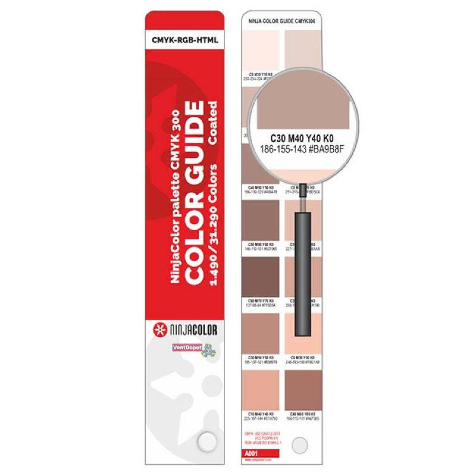 Guía de Colores CMYK RGB HTML MXNJA-001-9 1490 Colores Con Recubrimiento 2x2cm Diseño Abanico Grosor 115 g metros cuadrados Papel, Ninja Red Belt