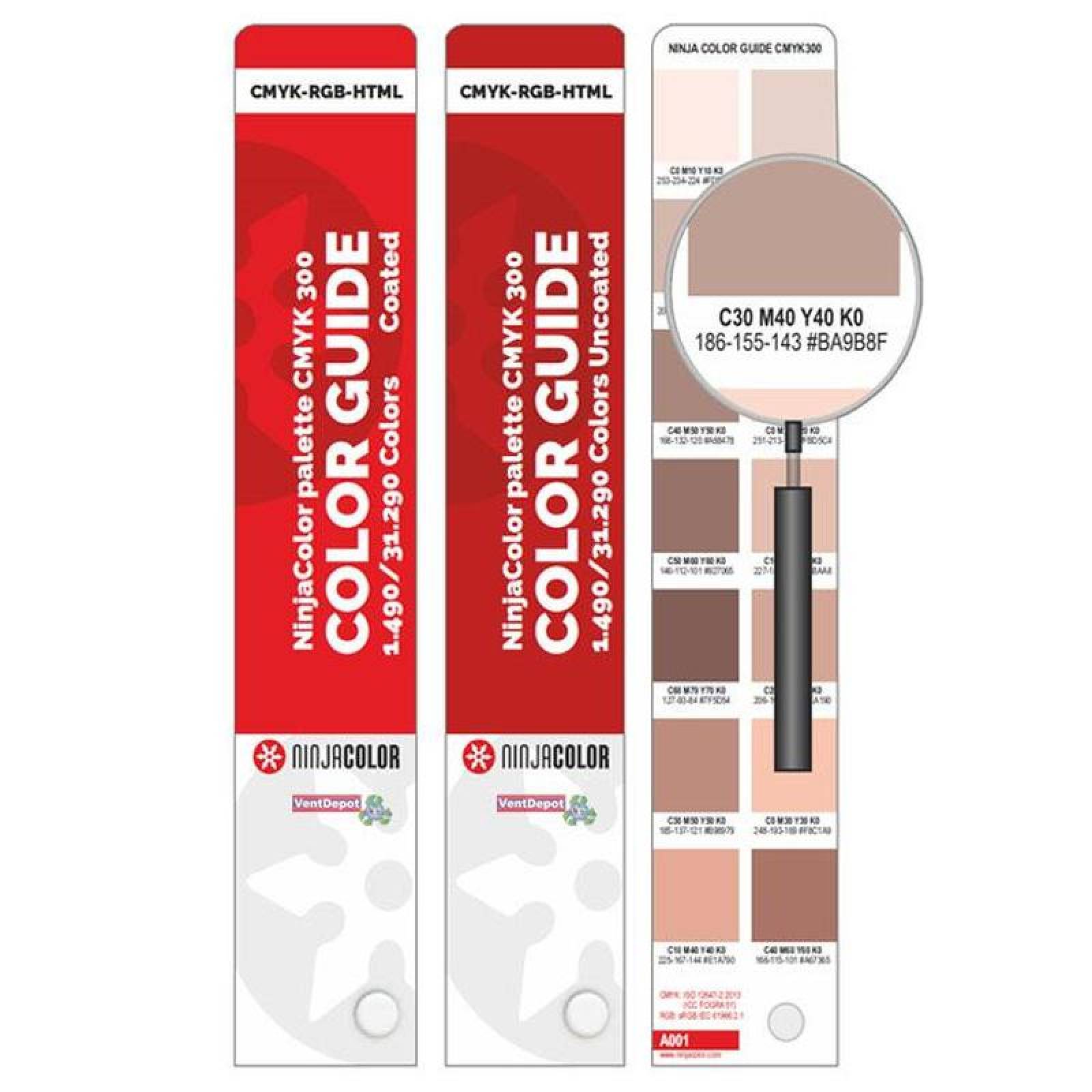 Pantone para Extender Colores MXNJA-003-5 2980 Colores Con Sin Recubrimiento 2x2cm Diseño Abanico Grosor 90 y 115 g metros cuadrados Papel, Ninja Red Belt