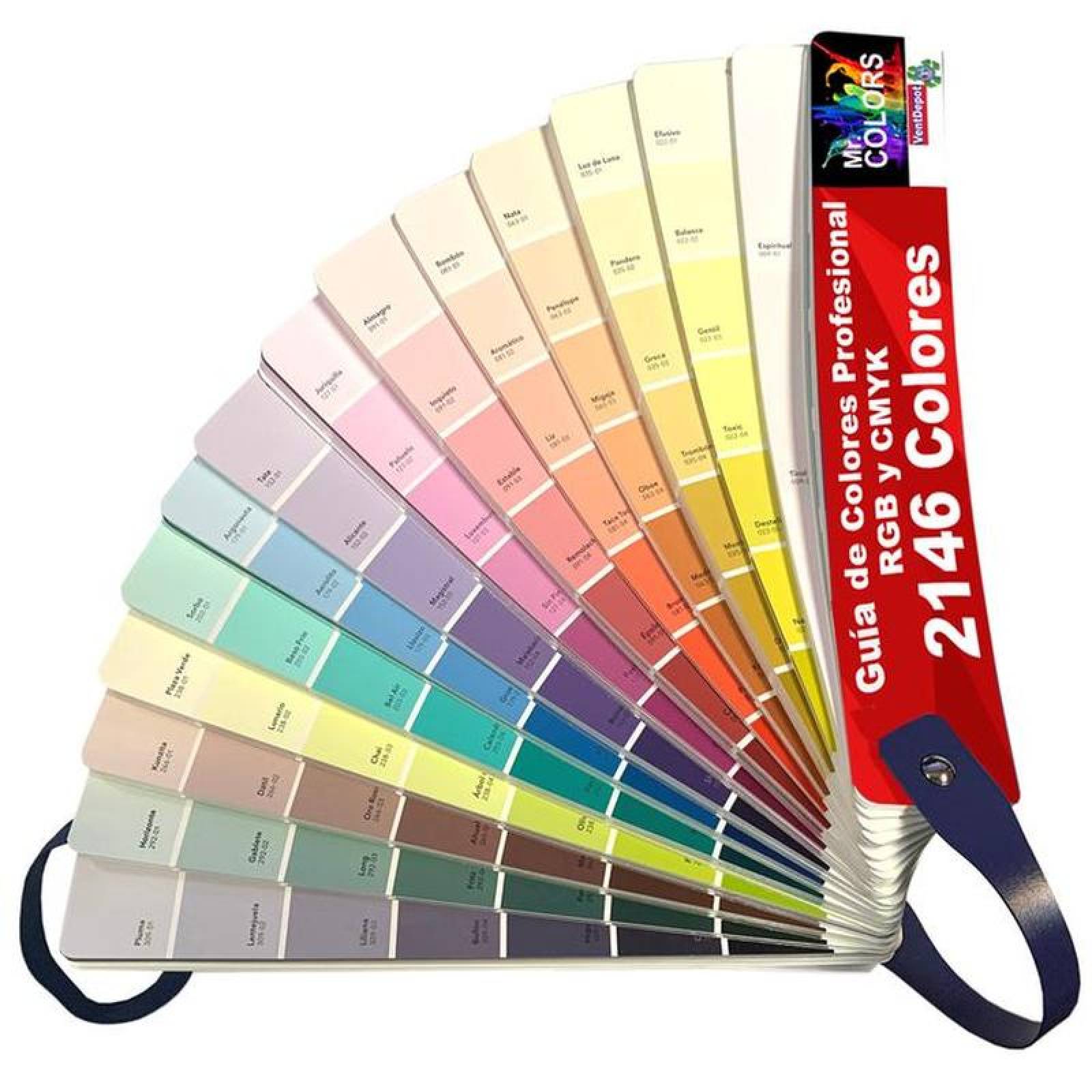 Muestra de Colores Primarios MXPAN-001-2 2146 Colores 9 Familia de Colores Diseño Abanico Formato Papel Con Código CMYK RGB, Mr, Colors Pro
