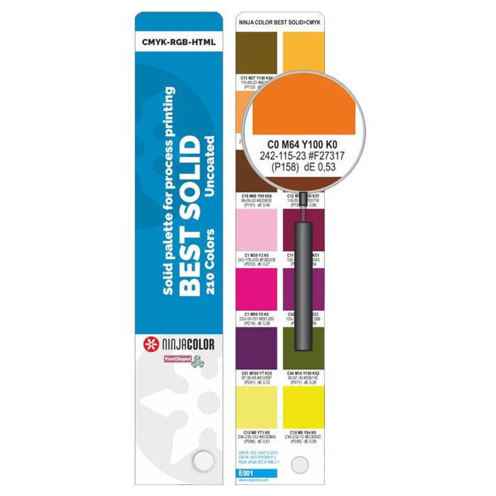 Pantone Best Solid CMYK MXSKL-002-6 210 Colores Sin Recubrimiento 2x2cm Diseño Abanico Grosor 90 g metros cuadrados Papel, Ninja Sky Belt