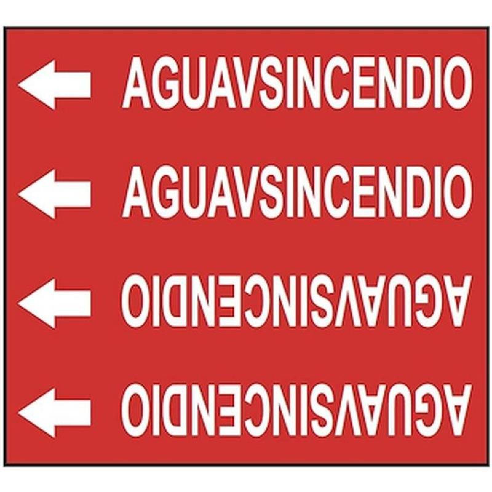 Estampa Adhesiva para Tubo de Agua MXEAT-004-3 10x16 cm De Identificación Agua Vs Incendio Normal Etiquetas Adhesivas para Tuberías de 2"