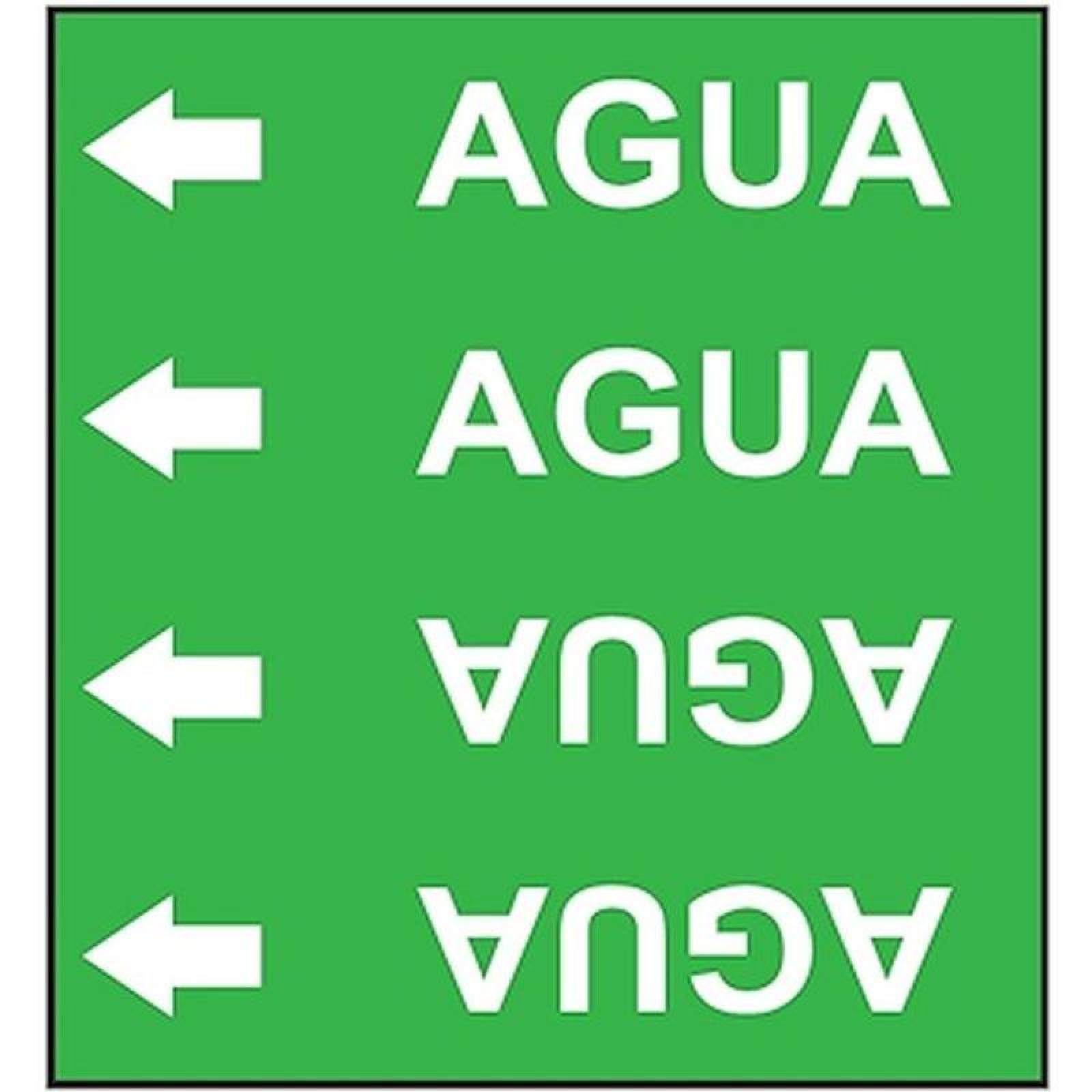 Estampa Adhesiva para Ducteria MXEAT-005-1 10x16 cm De Identificación Agua Normal Etiquetas Adhesivas para Tuberías de 2"