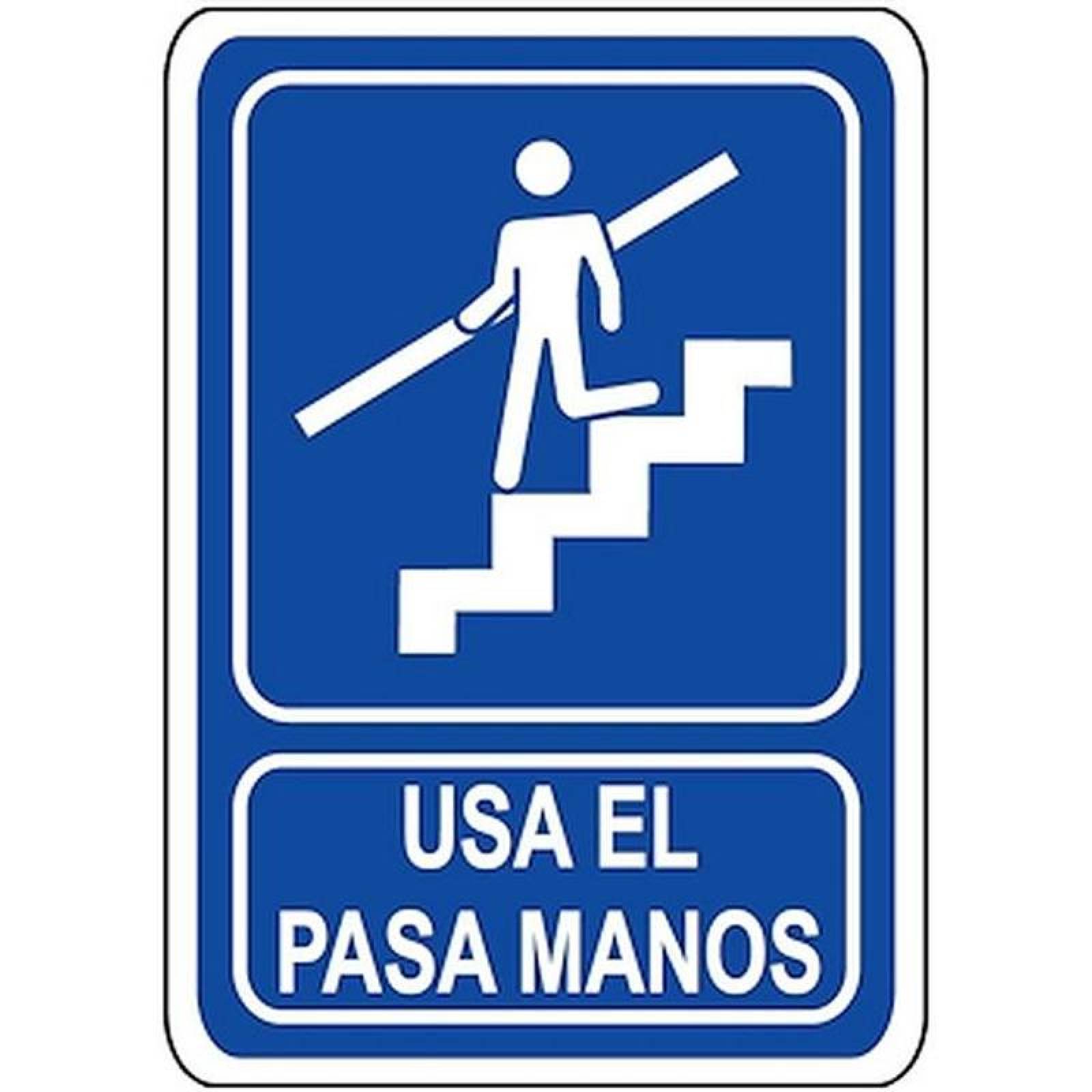 Señales Indicativas MXSIS-004 30x40 cm Informativos Usa el Pasa Manos Normal Señalamientos Informativos