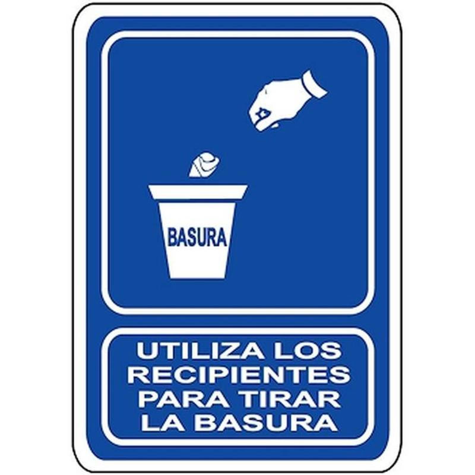 Letrero Informativo Público MXSIS-005 30x40 cm Informativos Utiliza los Recipientes para Tirar Basura Normal Señalamientos Informativos