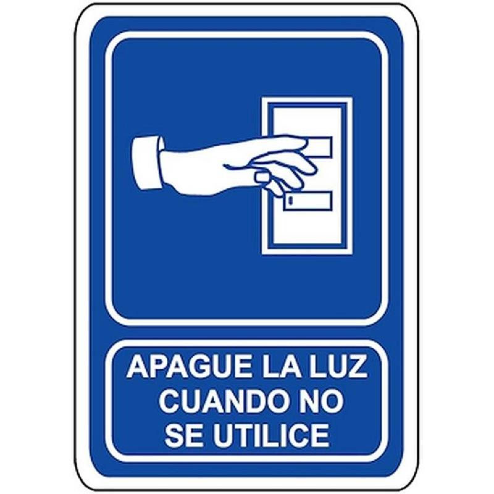 Rótulo Informativo Público MXSIS-006 30x40 cm Informativos Apague la Luz Cuando No Se Utilice Normal Señalamientos Informativos