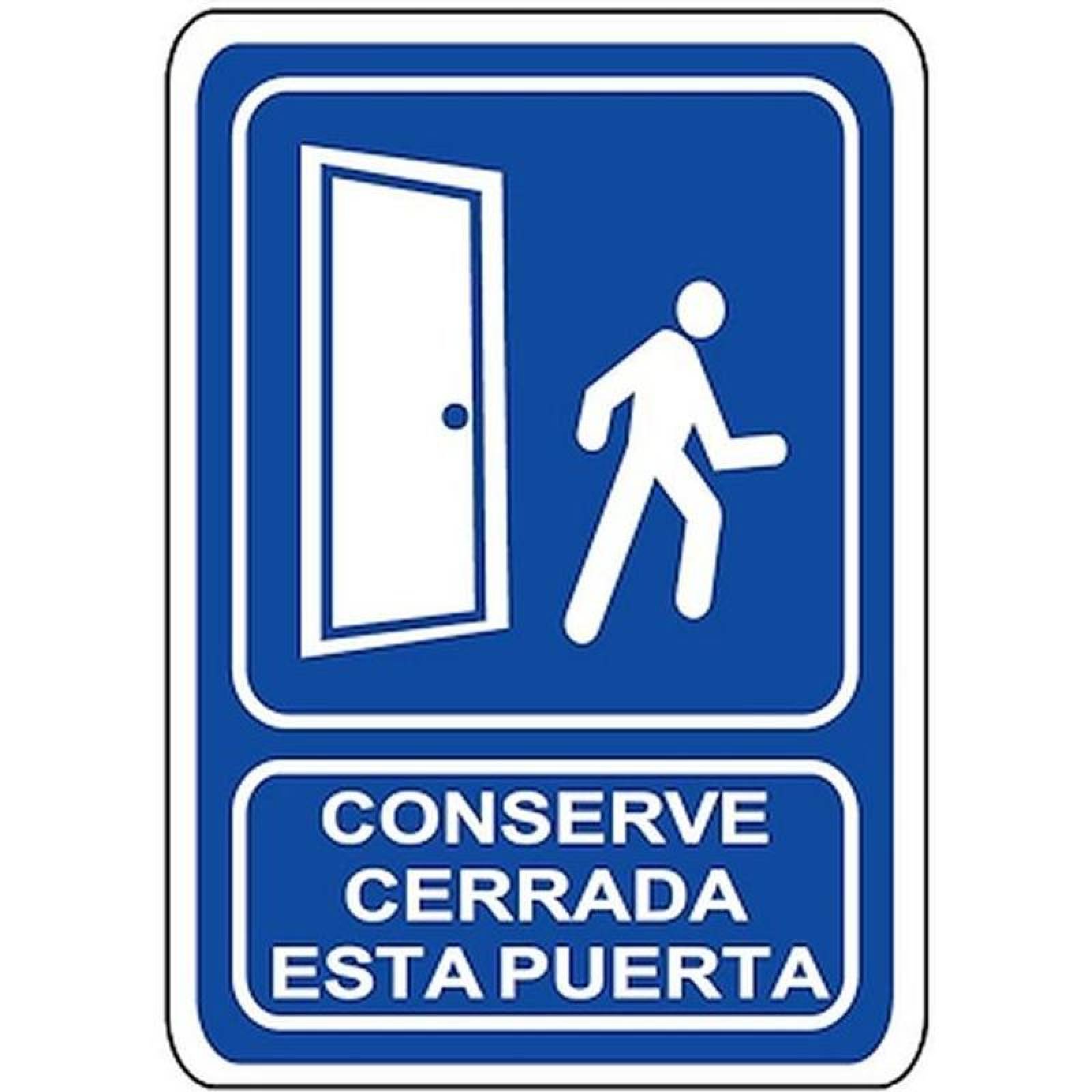 Rótulo Indicativo Público MXSIS-007 30x40 cm Informativos Conserve Cerrada Esta Puerta Normal Señalamientos Informativos