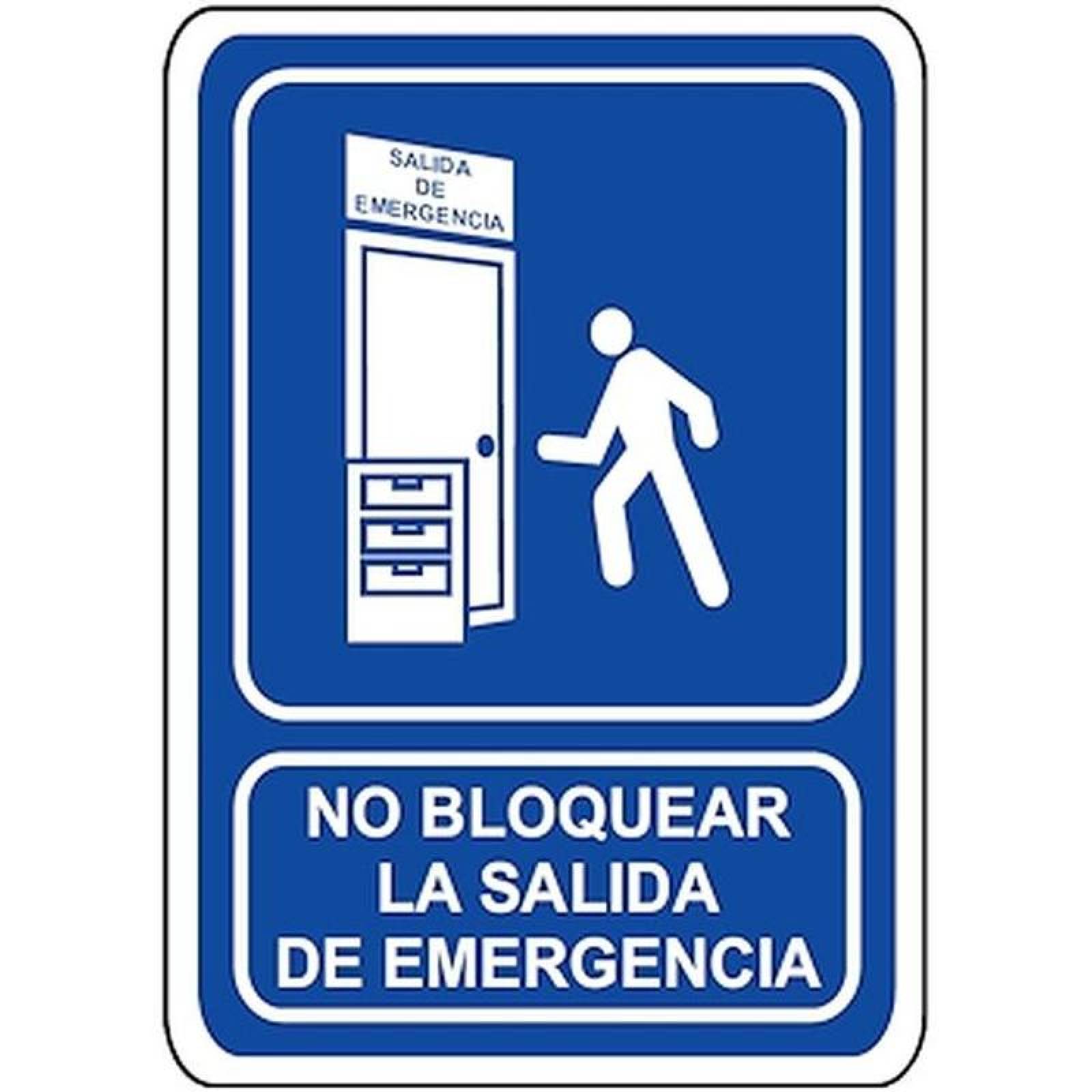 Letreros Indicativos para Escuelas MXSIS-012 30x40 cm Informativos No Bloquear la Salida de Emergencia Normal Señalamientos Informativos