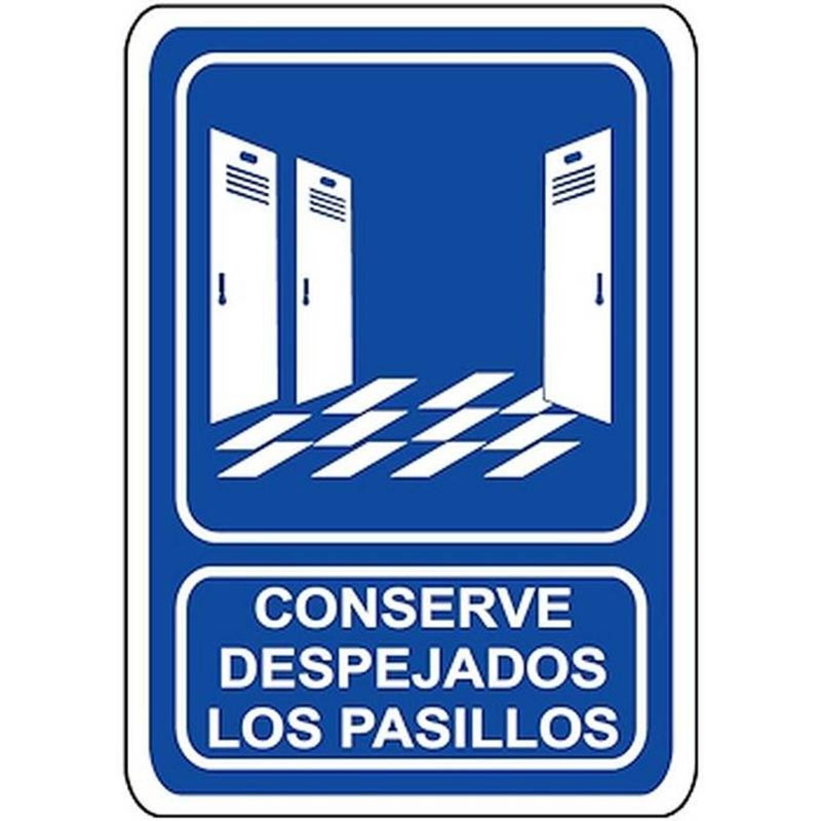 Letreros de Señalización Económicos MXSIS-022 30x40 cm Informativos Conserve los Pasillos Despejados Normal Señalamientos Informativos