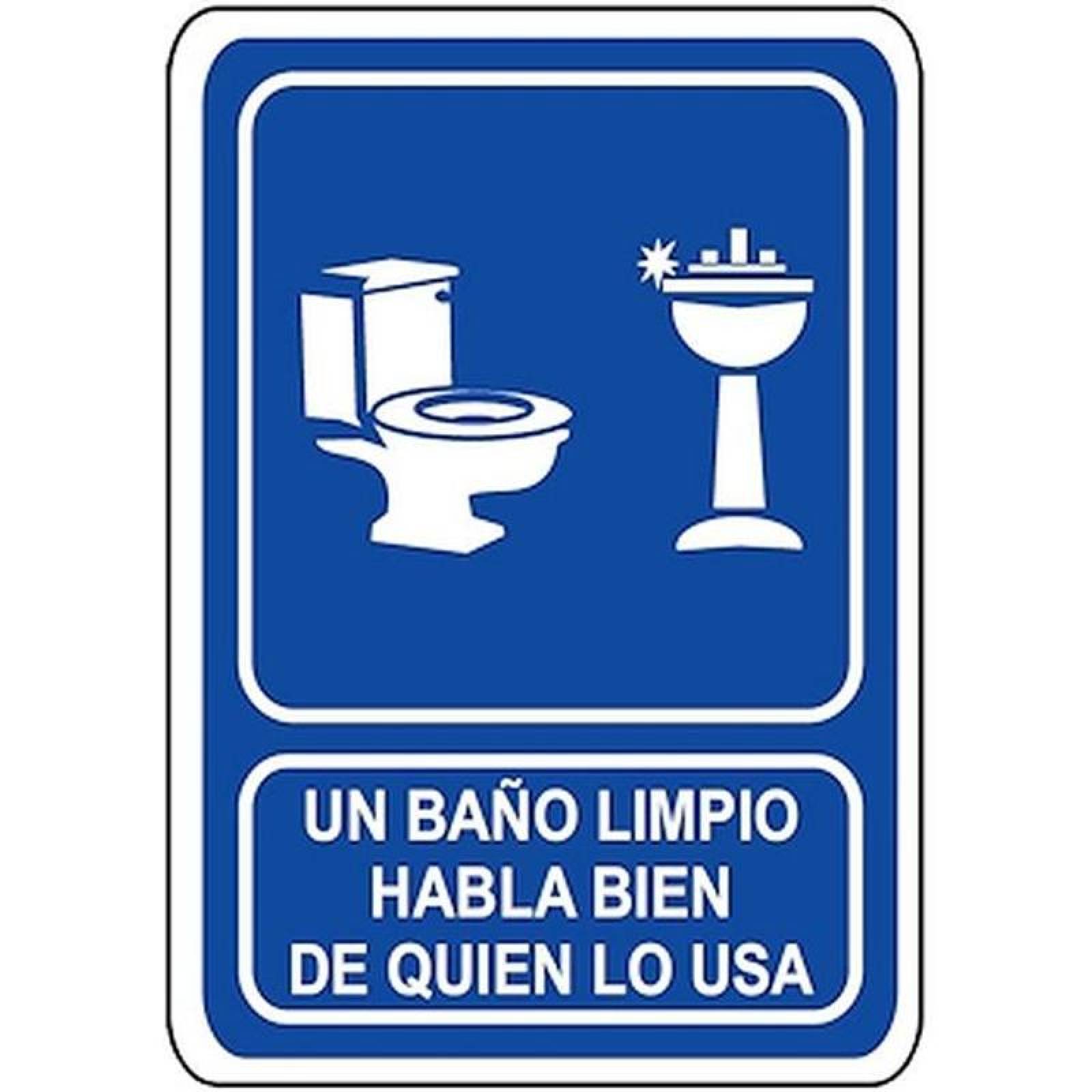 Señalización para Hoteles MXSIS-027 30x40 cm Informativos Un Baño Limpio Habla Bien de Quien lo Usa Normal Señalamientos Informativos