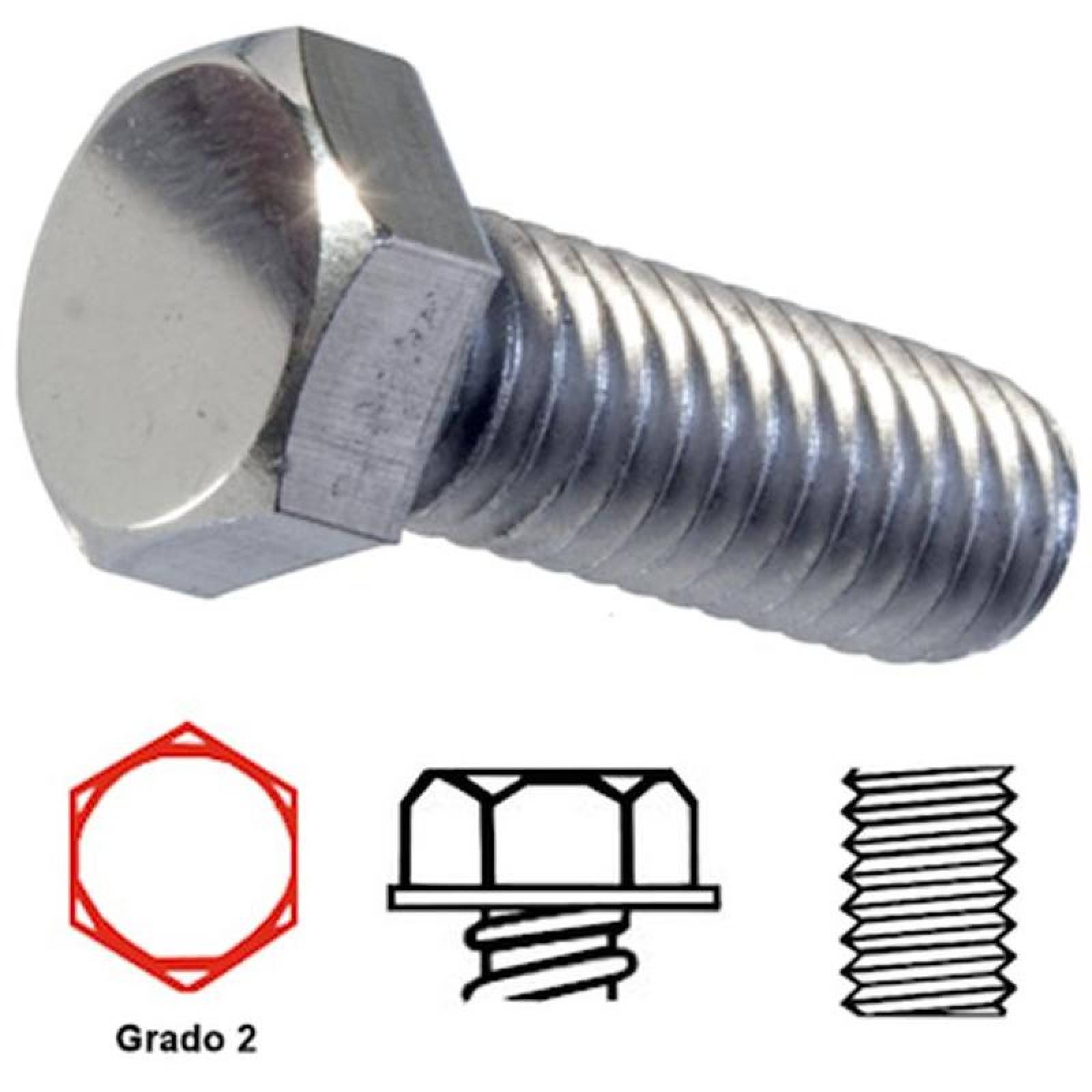 Tornillo de Cuerda Corrida MXCKT-184 58" Diámetro 15,9mm Diámetro Long 1 12" 38,1mm Galvanizado Grado 2 Hexagonal 50Pzs, MackTor