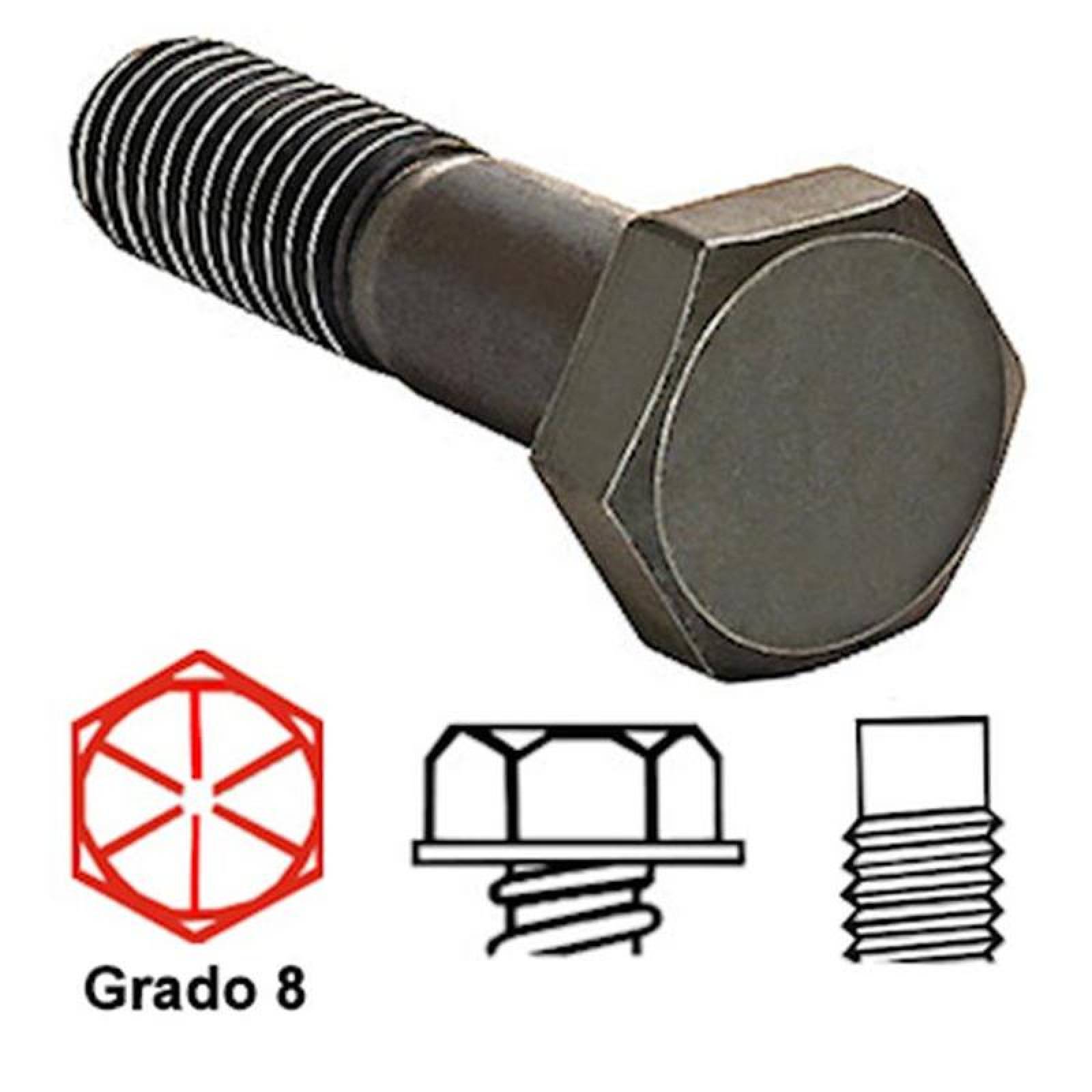 Tornillo Hexagonal Grado Industrial MXFHA-128 58" Diámetro 15,8mm Diámetro Long 4 12" 114,3mm Grado 8 Hexagonal Acabado Acero 100Pzs, FineHead