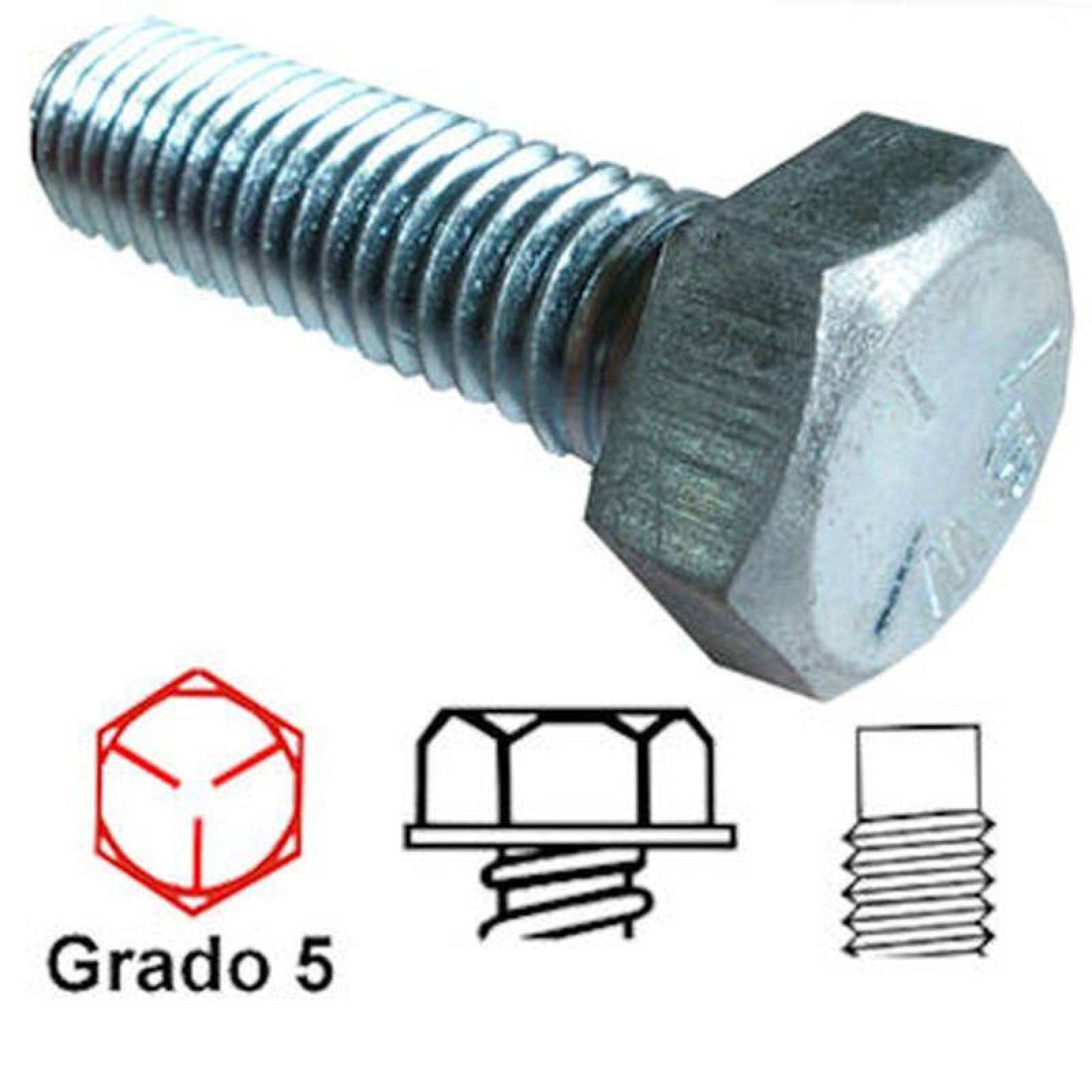 Tornillos Hexagonales para Obras MXFVD-184 716" Diámetro11,1mm DiámetroLong7"177,8mmGrado 5HexagonalGalvanizado1Pza, FiveGrad