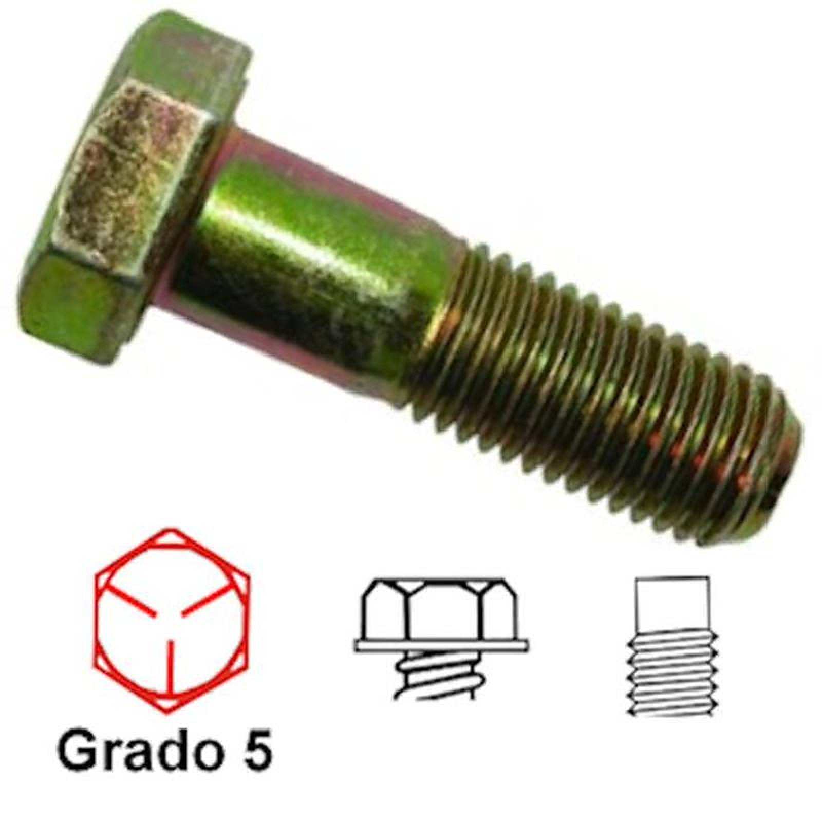 Tornillo Hexagonal Resistente, Mxhgd-197, 1/2' Diámetro, 12.7Mm Diámetro, Long:2 1/4', 57.1Mm, Grado 5, Hexagonal, Tropicalizado, 1Pza., Hexagrad