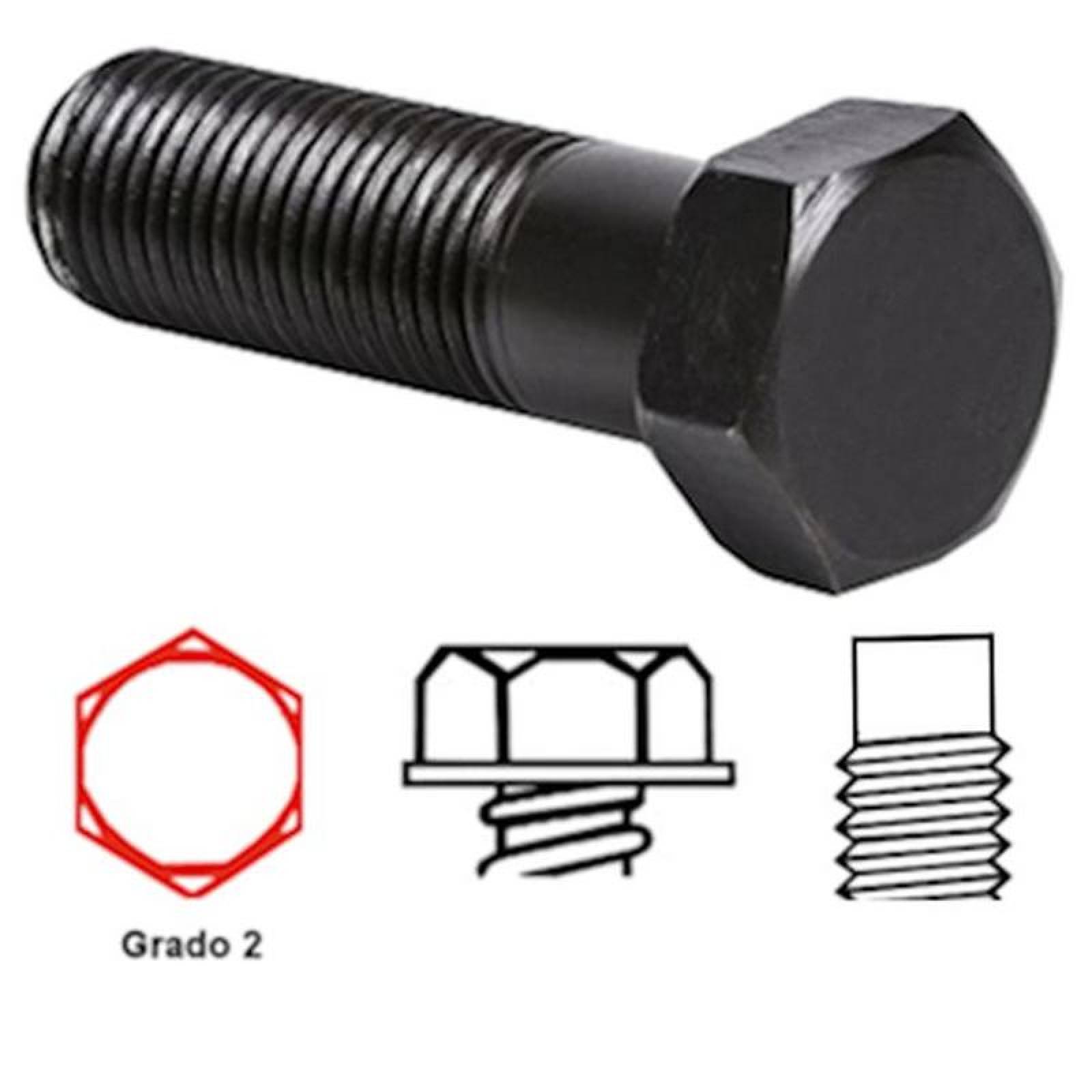  Tornillo Hexagonal Roscado, MXHTO-322, 7/8" Diámetro, 22.2mm Diámetro, Long: 8", 203.2mm,  Grado 2, Hexagonal, 40Pzs., HamTor